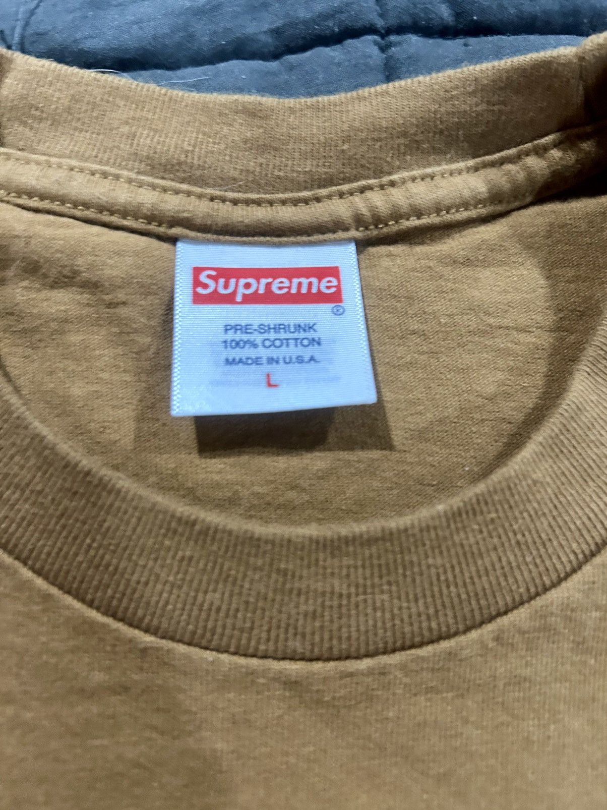 Supreme Supreme Classic Blank T-Shirt - Khaki/Tan - Size Large Size US L / EU 52-54 / 3 - 4 Thumbnail
