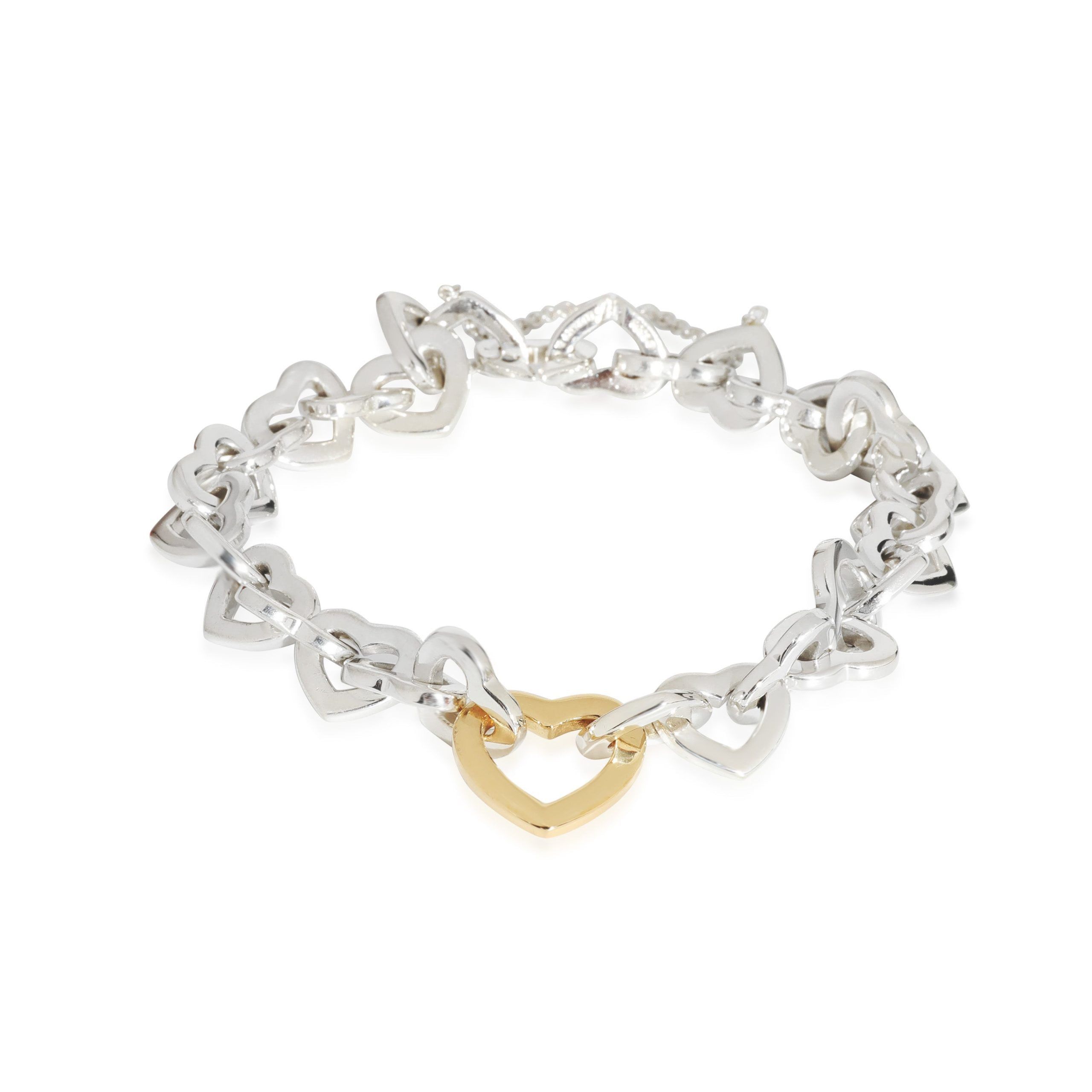 Tiffany Co. Tiffany Co. Heart Link Bracelet in 18k Yellow Gold Sterling Silver Grailed