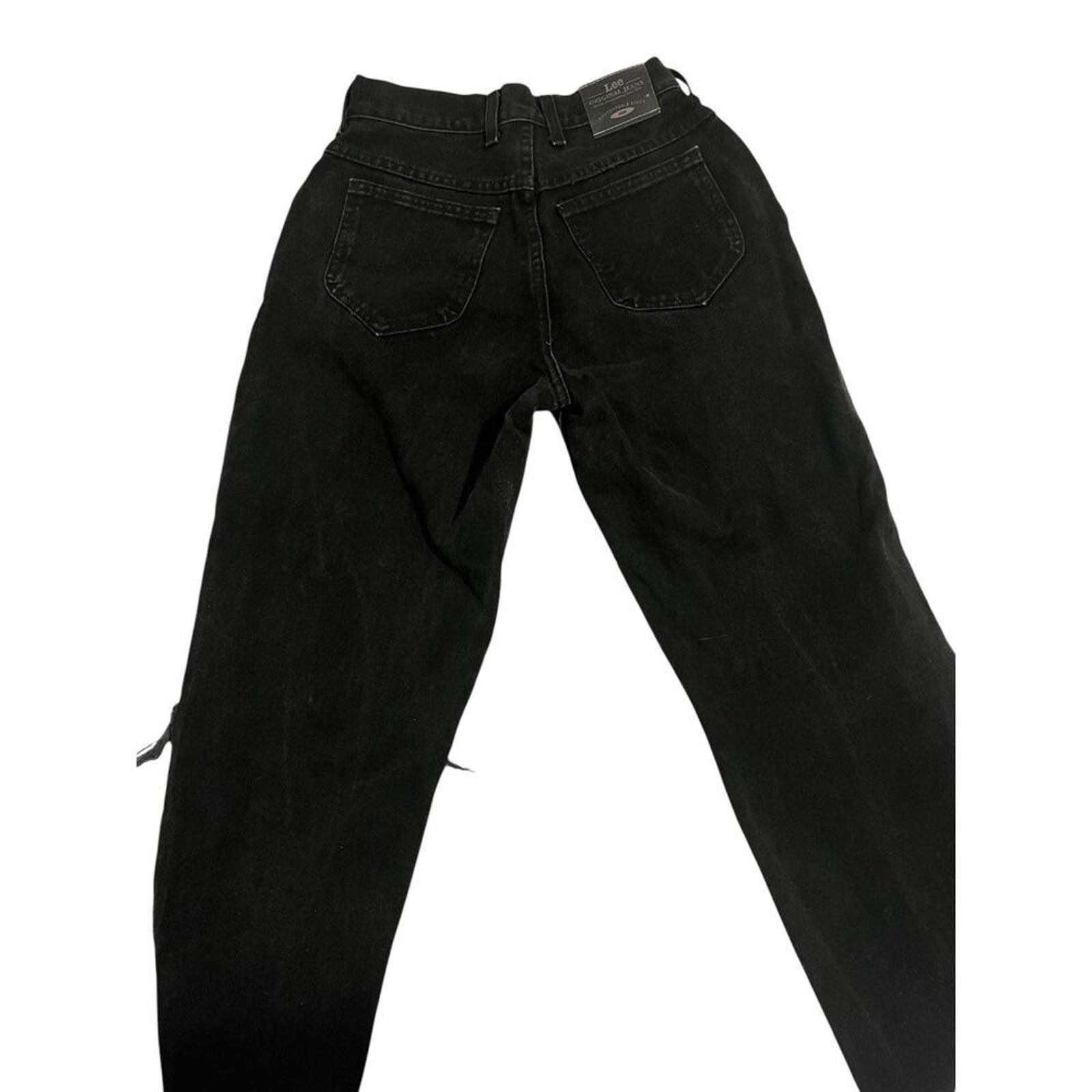 Lee Lee Women Black Jeans Sz 6P Moms Jeans Pre Owned Vtg Size 28" / US 6 / IT 42 - 4 Thumbnail