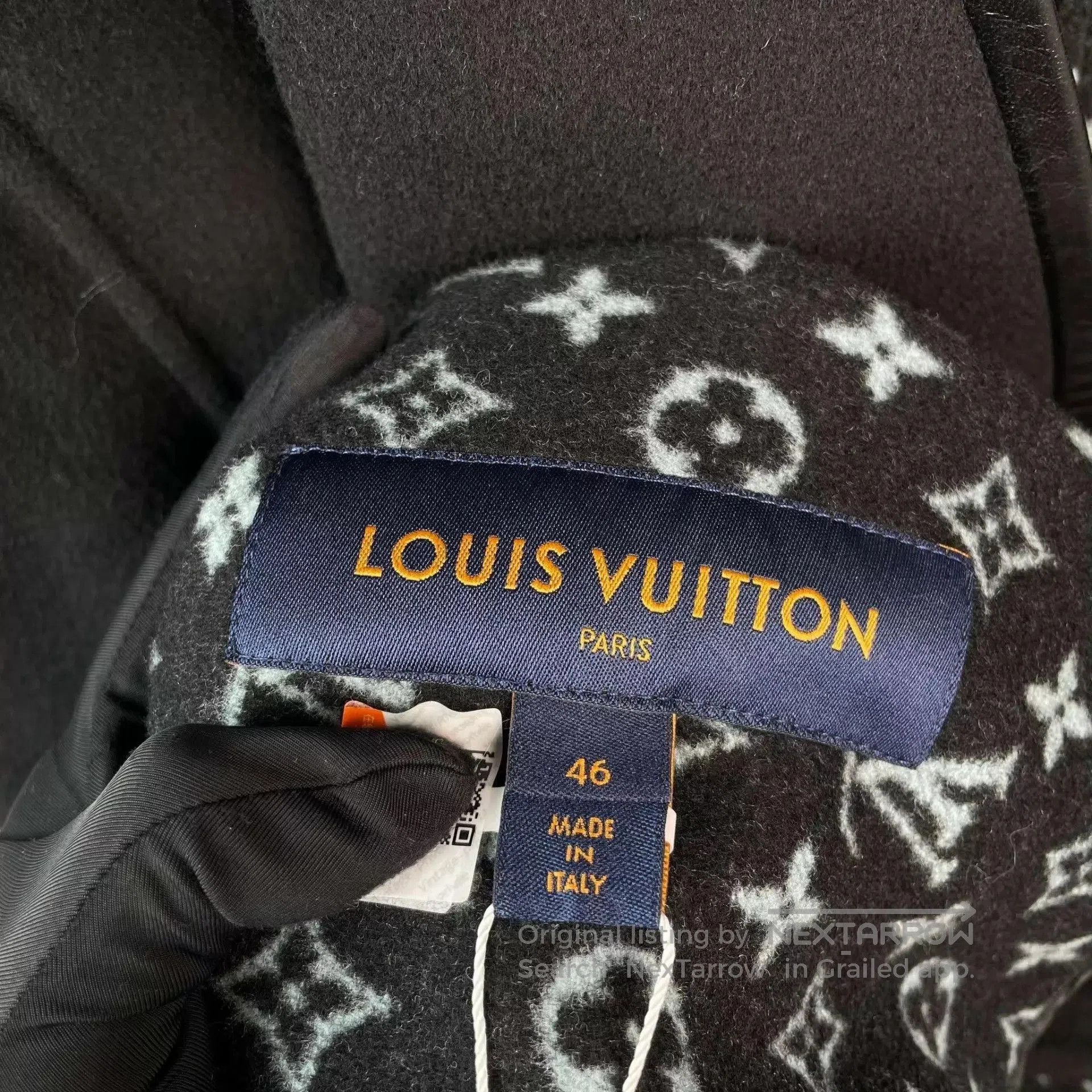 Louis Vuitton Black Long Belted Coat with Patterned Lining. Size US S / EU 44-46 / 1 - 5 Thumbnail