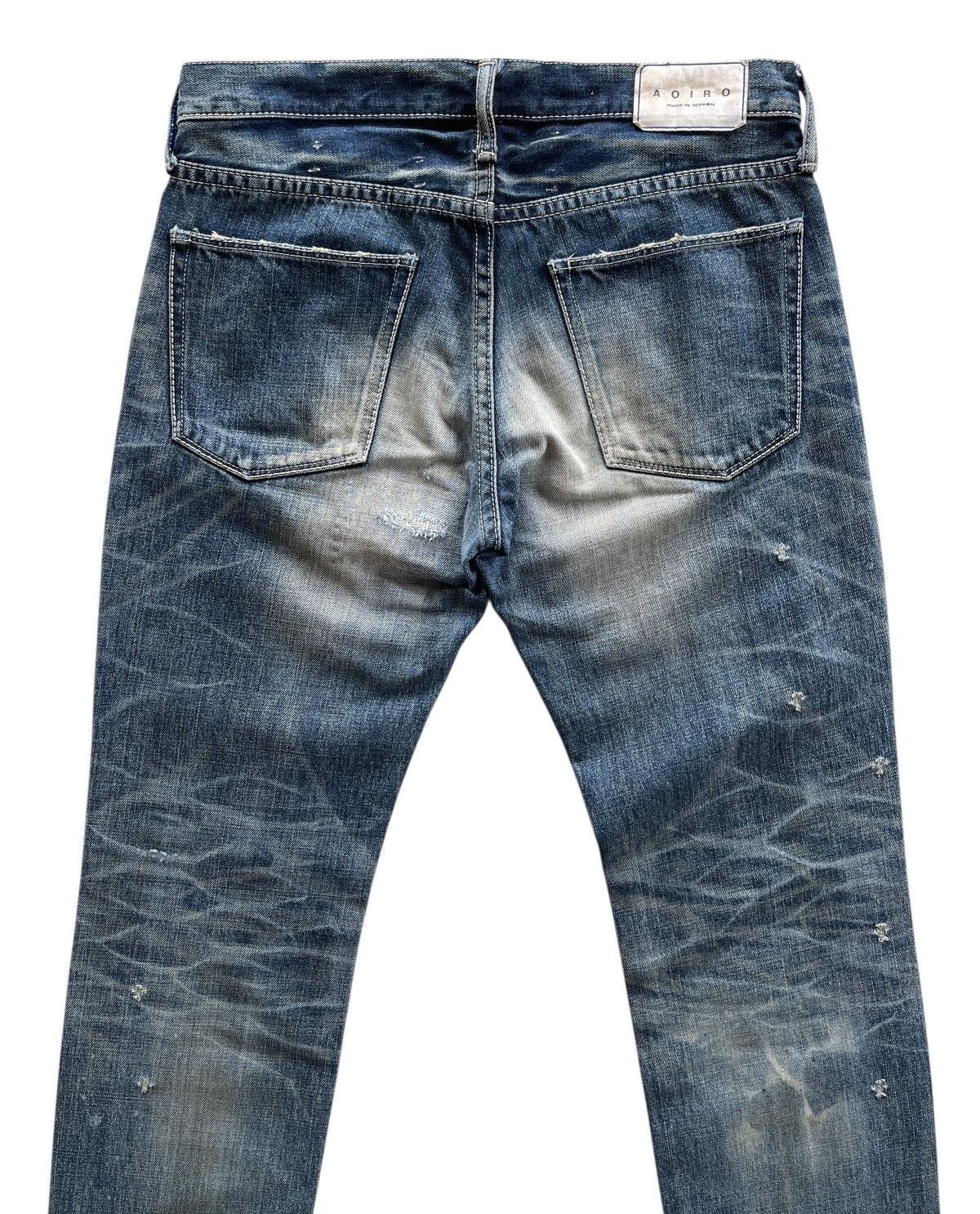 Japanese Brand AOIRO Japan Distressed Denim Size US 33 - 4 Thumbnail