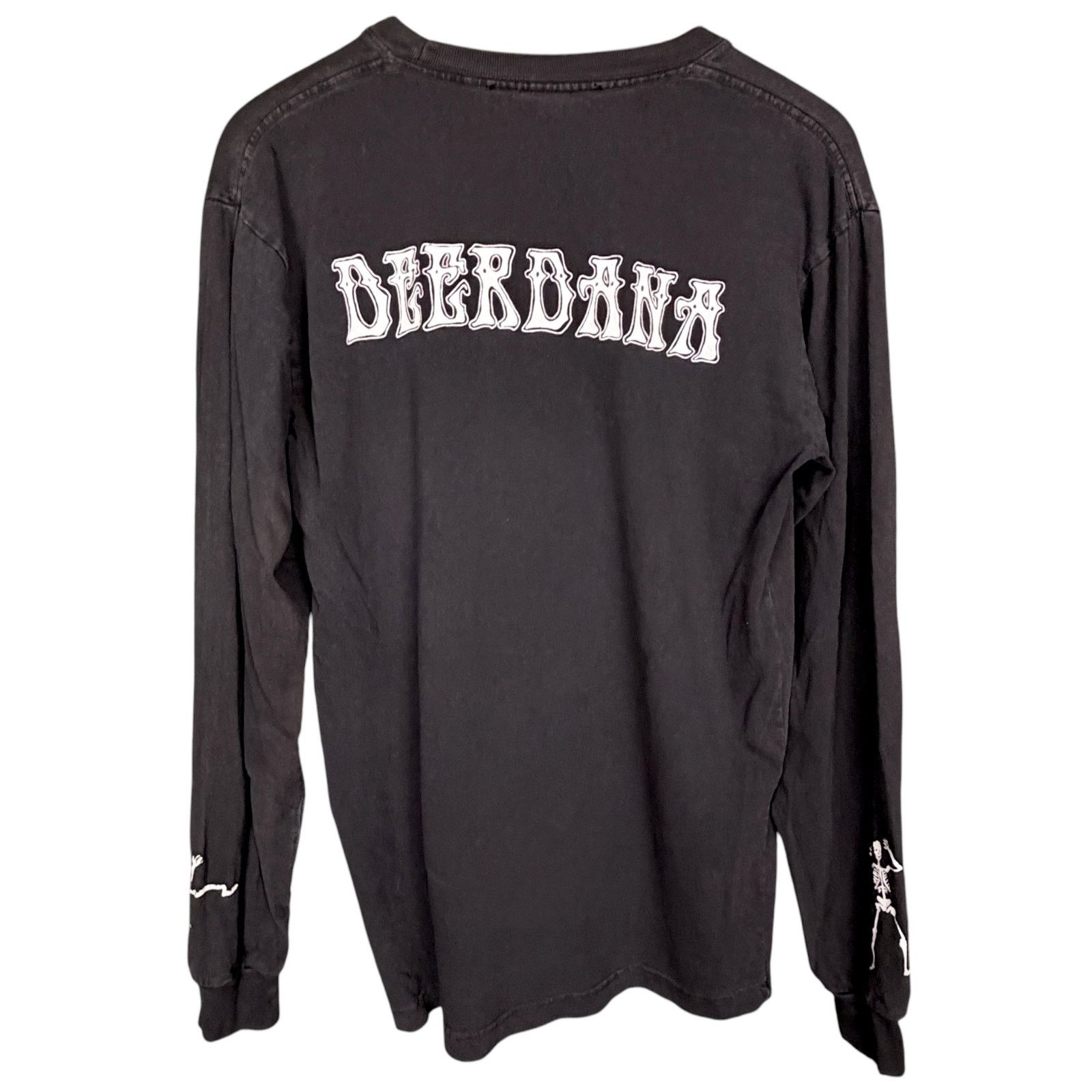 DEERDANA Deerdana Dancing Skeletons Men's S Faded Black L/S T Shirt Size US S / EU 44-46 / 1 - 2 Thumbnail