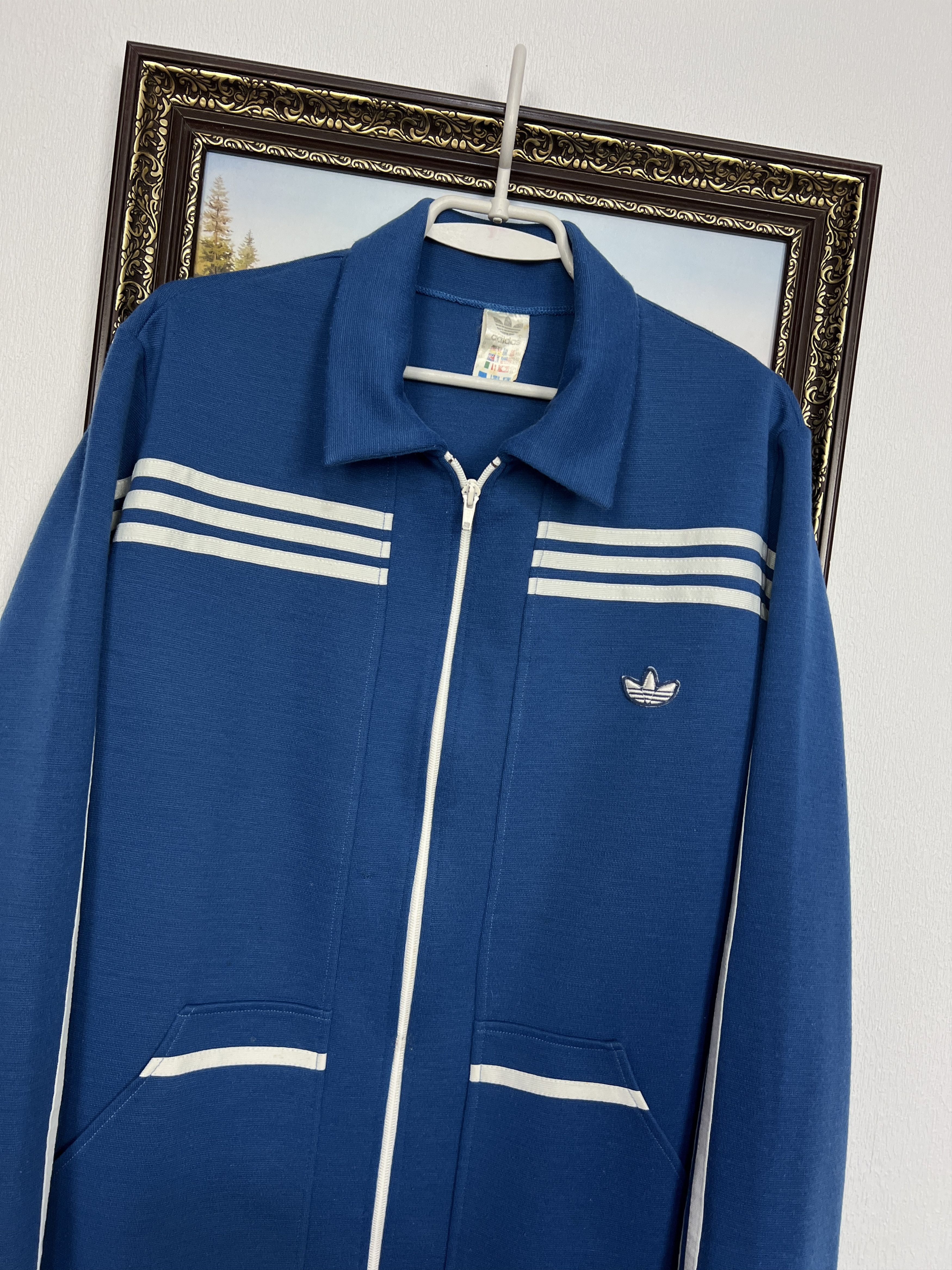 Adidas Vintage 80's Schwahn West Germany Jacket Blue Track Top Size US XXL / EU 58 / 5 - 3 Thumbnail