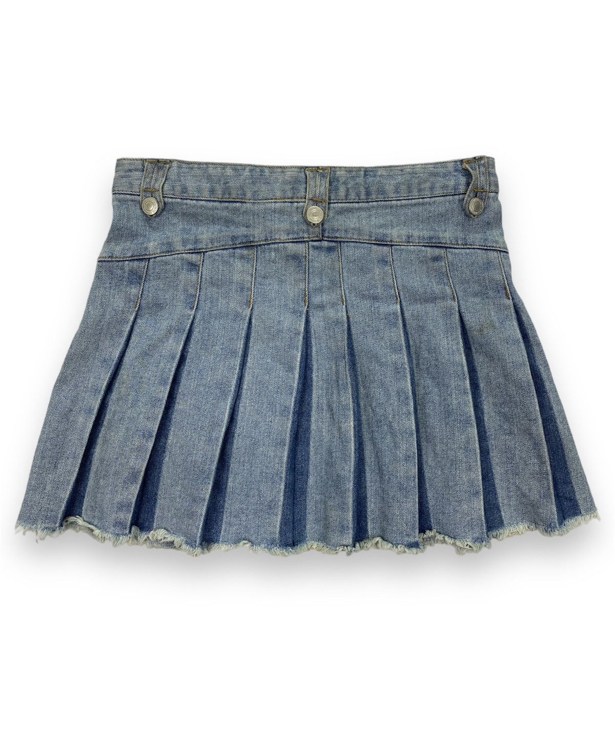 Le Grande Bleu (L.G.B.) U.T.D Distressed Pleated Jeans Skirt Size 28" / US 6 / IT 42 - 2 Thumbnail