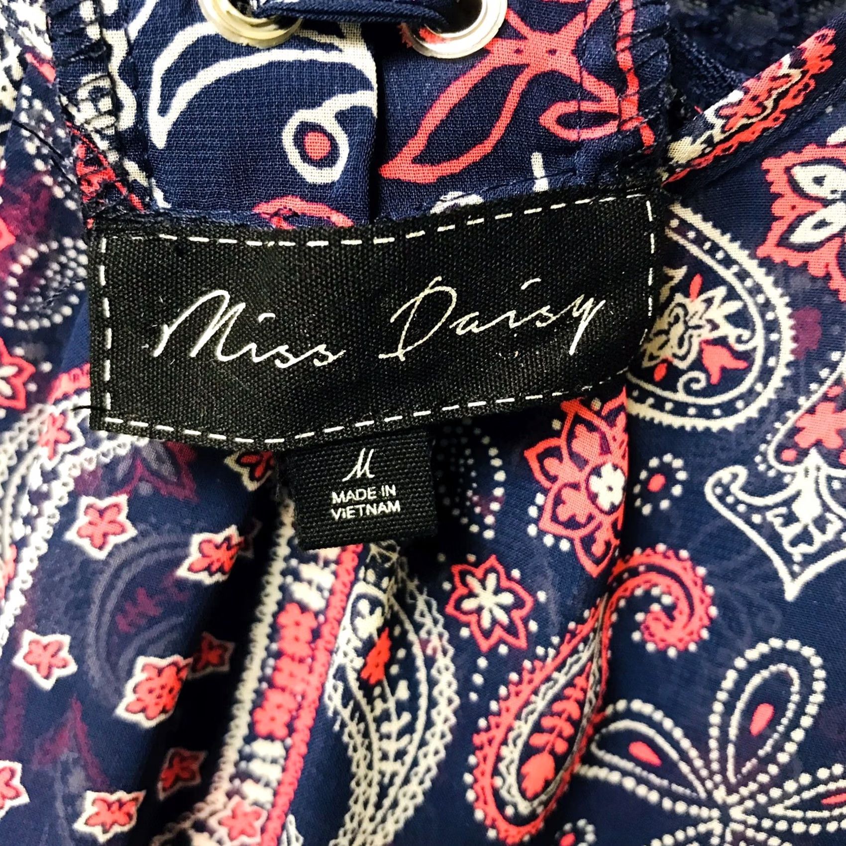 Vintage VINTAGE Miss Daisy Women Paisley Loose Pullover Long Sleeve Blouse M Blue Womens Blouse Size M / US 6-8 / IT 42-44 - 4 Thumbnail