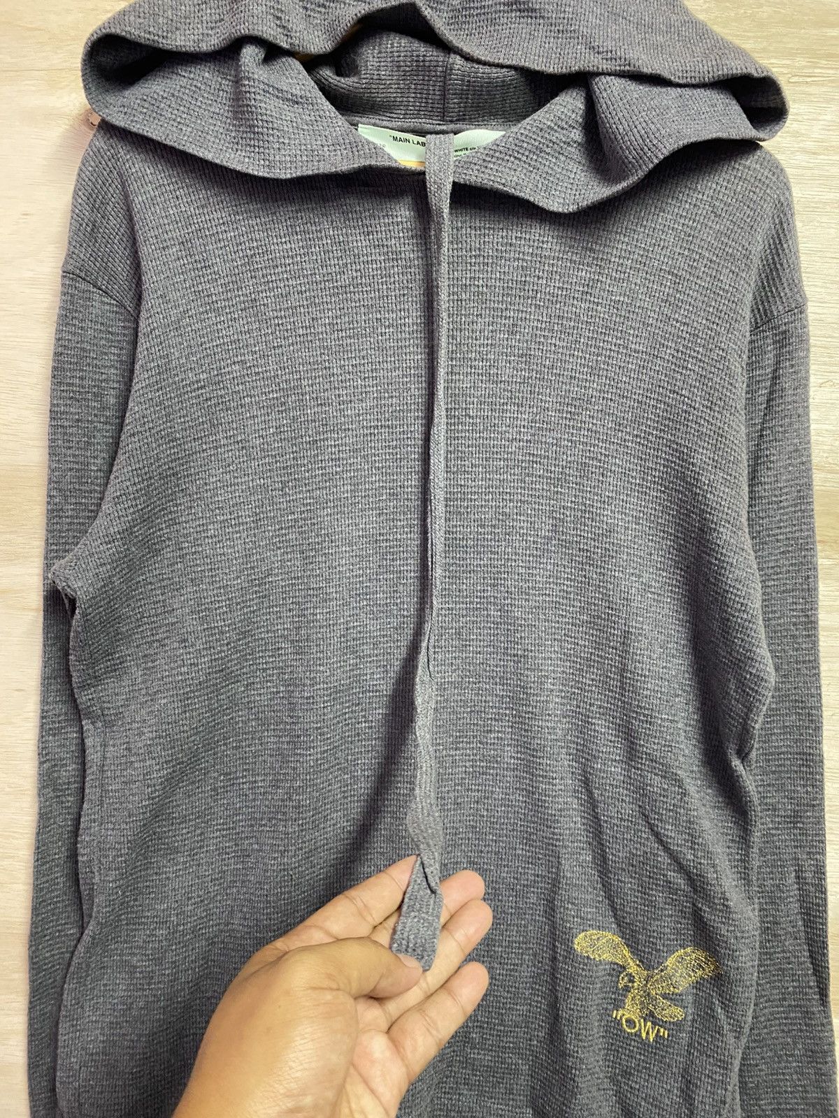 Off-White Off-White Main Label Owl Waffle Hoodie Black White Quote Size US XL / EU 56 / 4 - 8 Thumbnail
