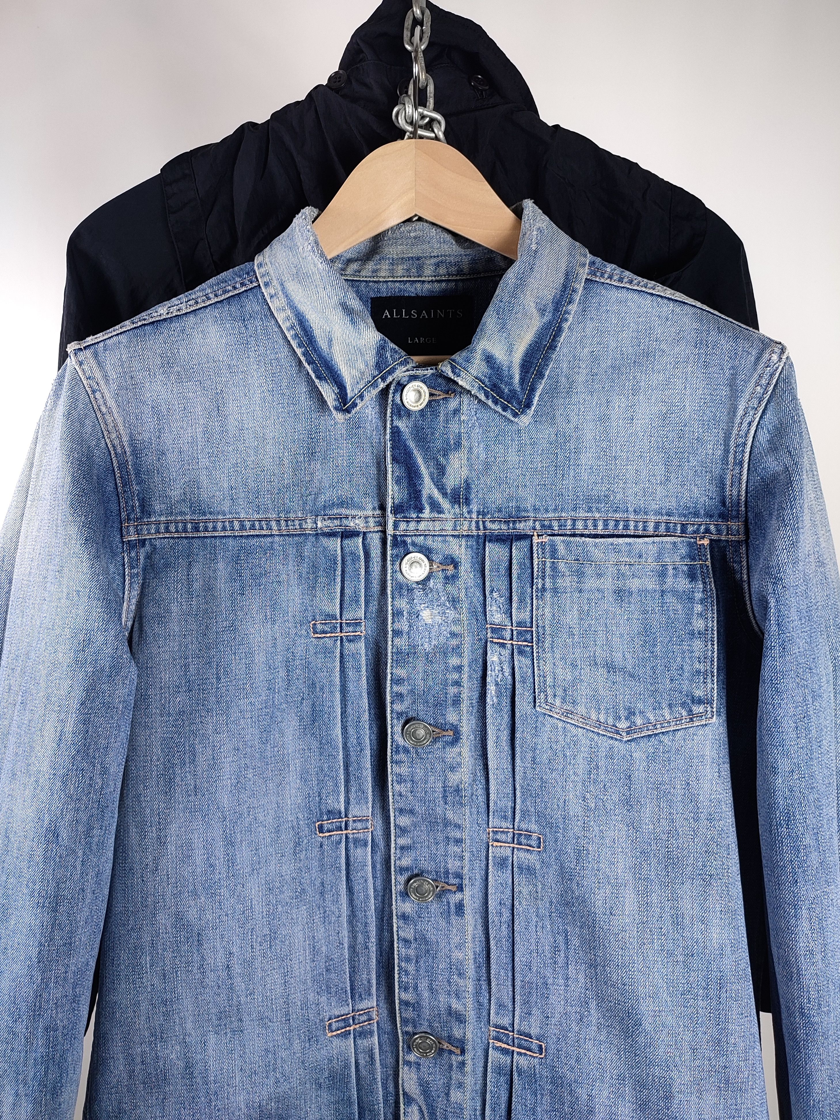 Allsaints Allsaints Distressed Hisa Denim Jacket Size US L / EU 52-54 / 3 - 4 Thumbnail
