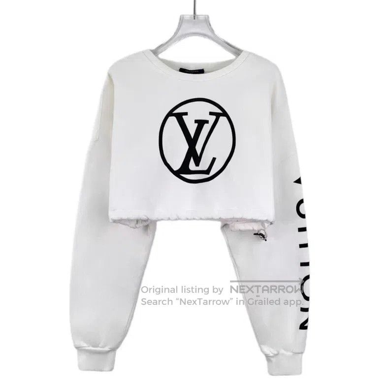 Louis Vuitton Louis Vuitton 22 white logo printed cotton crew neck long Size XXS / US 00 / IT 34 - 1 Thumbnail