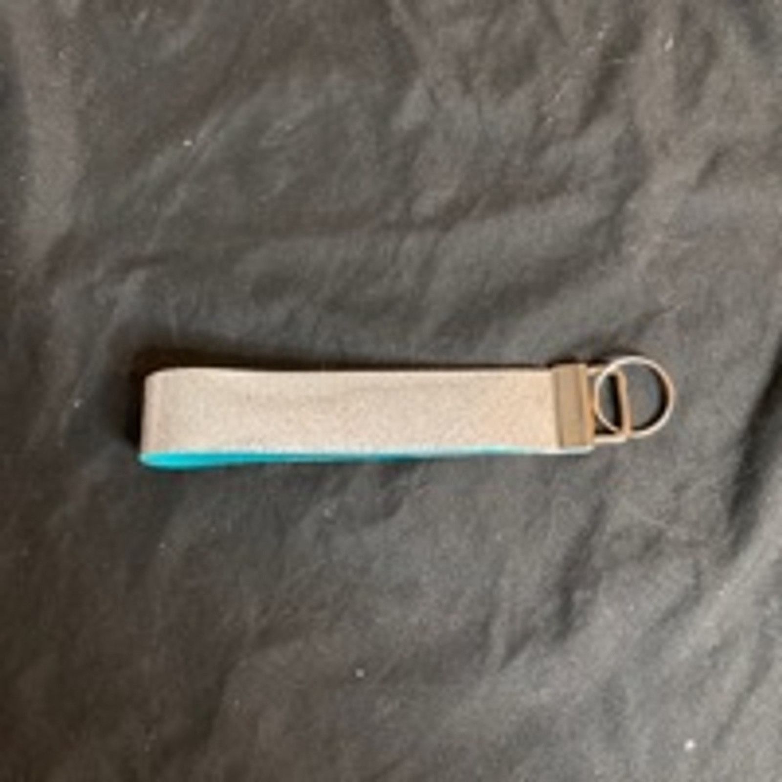Handmade Handmade Faux Leather Keychain Silver and Teal Lightweight Size ONE SIZE - 3 Thumbnail