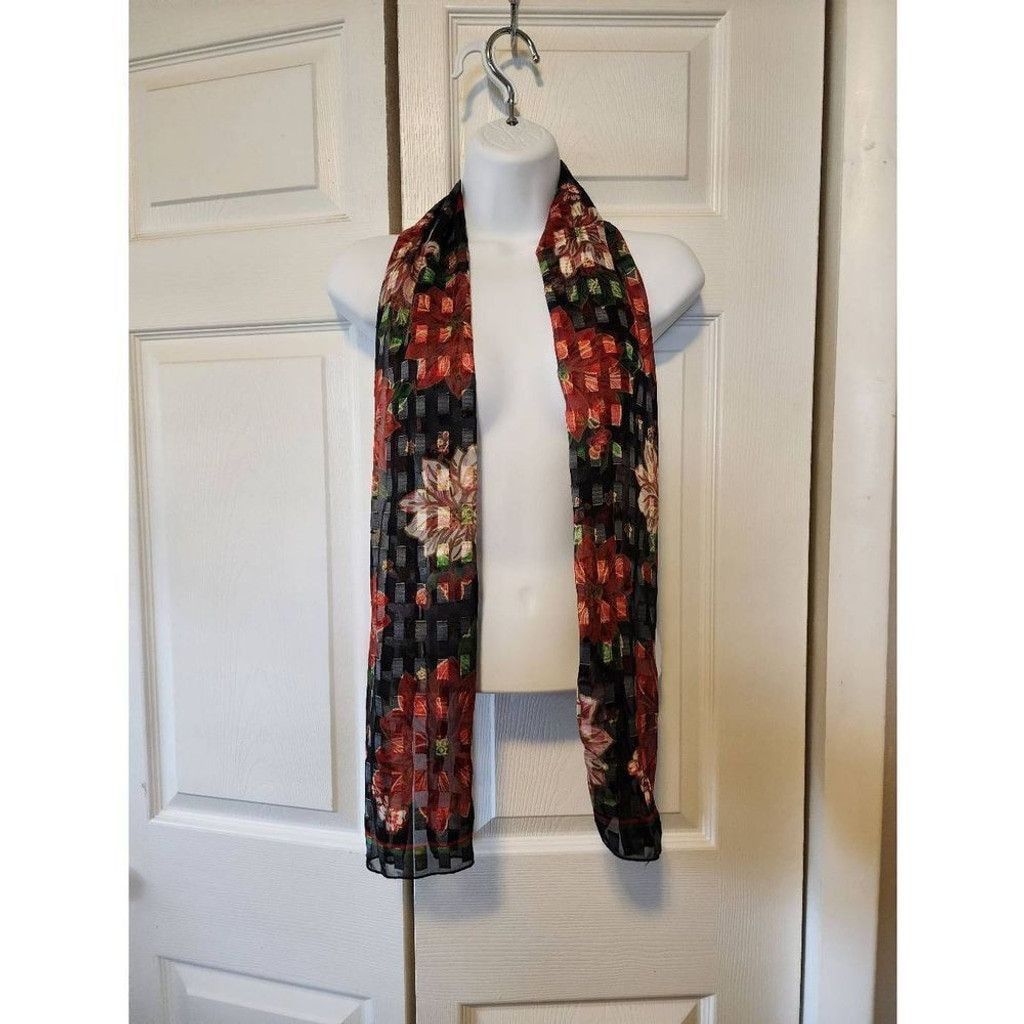 Other Black Floral scarf Size ONE SIZE - 1 Thumbnail