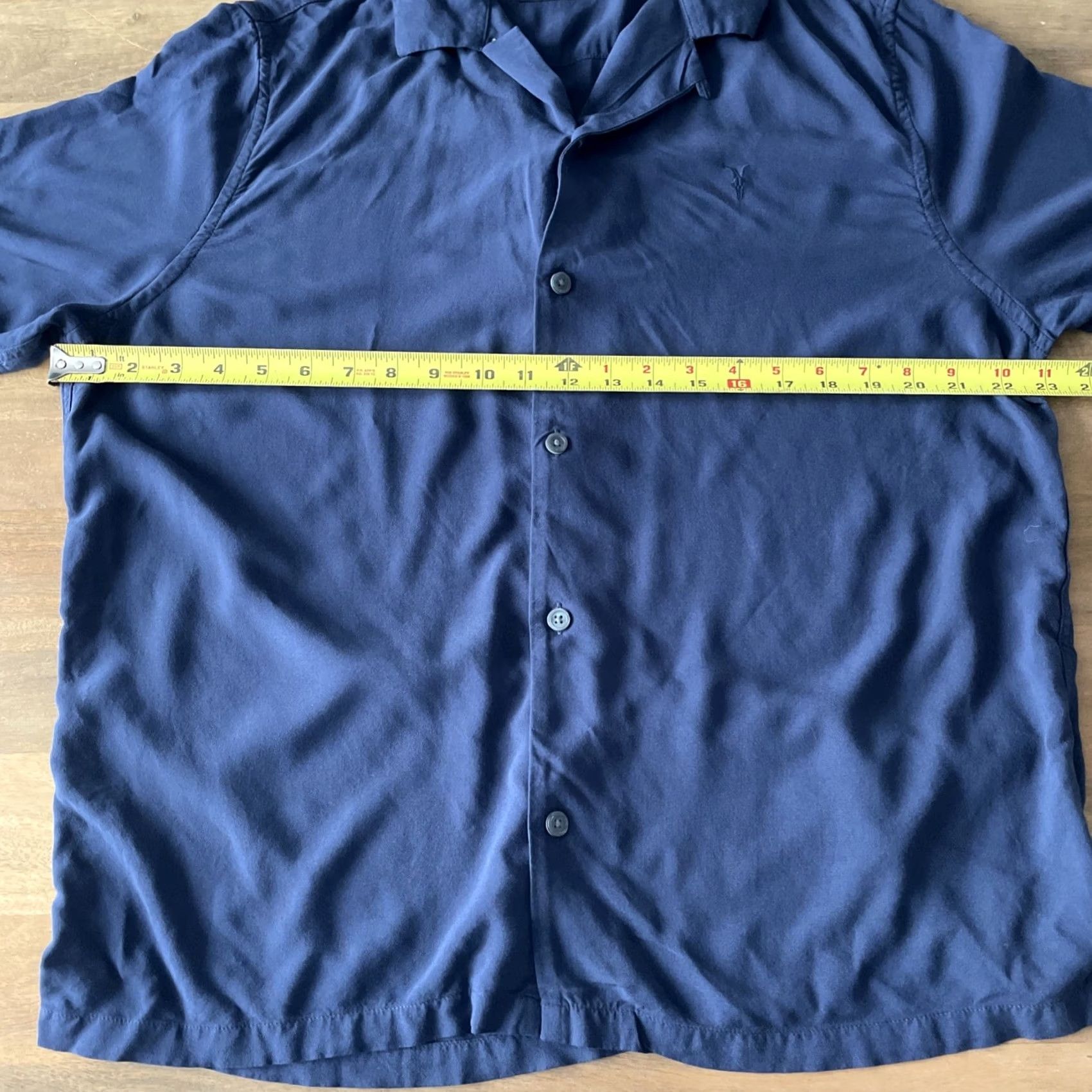 Allsaints AllSaints Venice Shirt Mens Large Blue Relaxed Short Sleeve Button-Up Collared 90s Beach Coastal Style Size US L / EU 52-54 / 3 - 7 Thumbnail