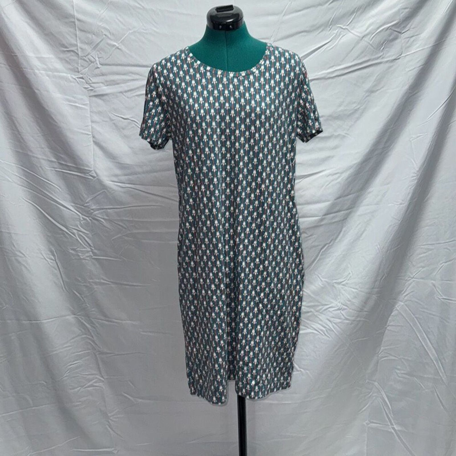 Duluth Trading Company Duluth Trading Co. Orange and Teal T-Shirt Dress | Sz M Size M / US 6-8 / IT 42-44 - 2 Thumbnail
