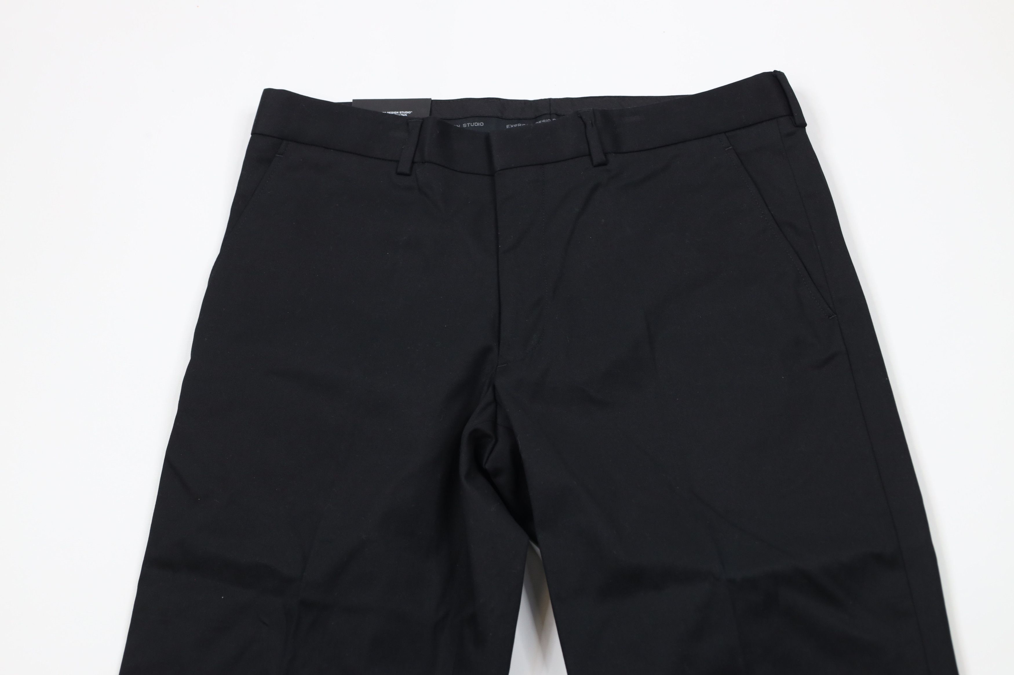 Express × Vintage New Express Modern Fit Flat Front Chino Pants Trousers Black Size US 31 - 2 Thumbnail