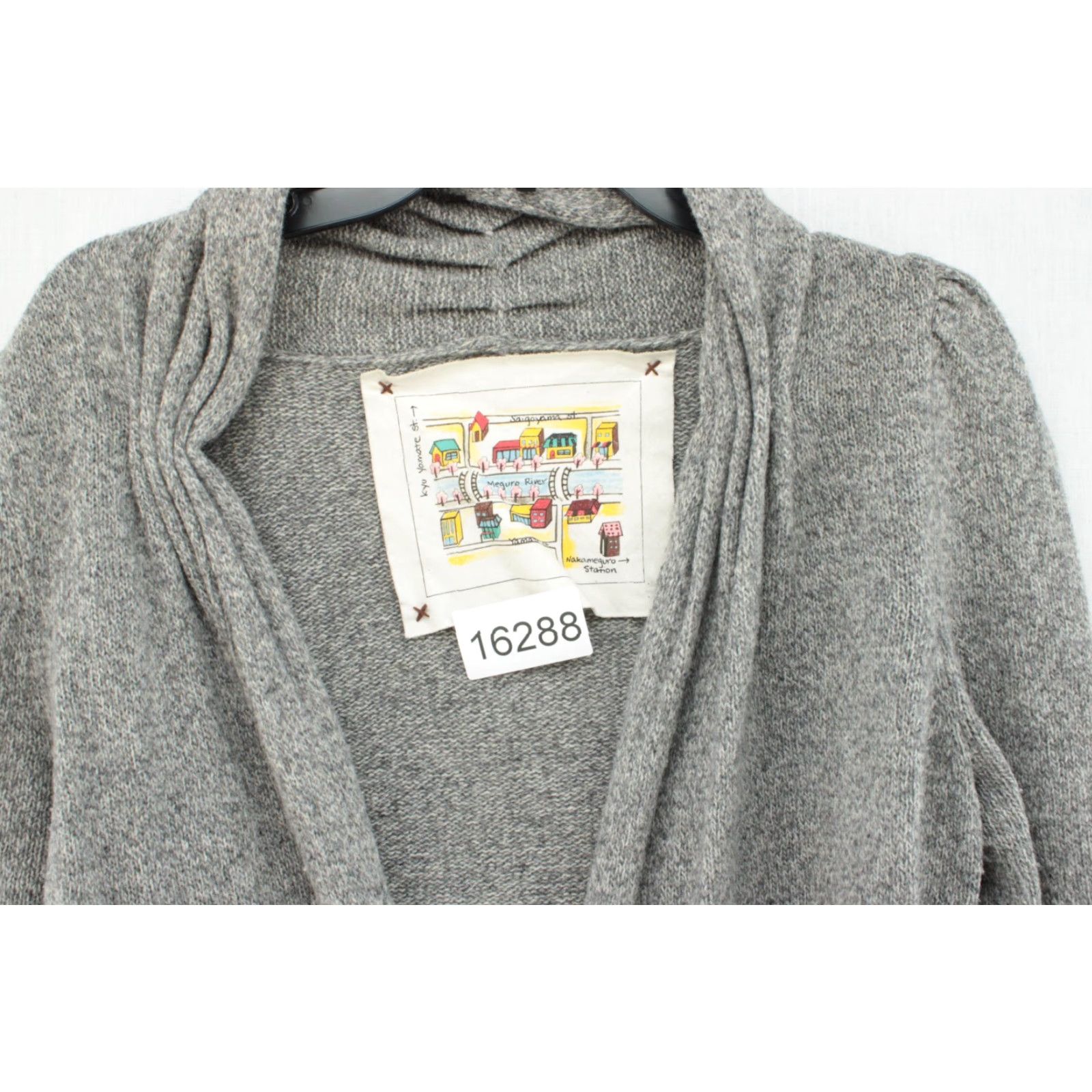 Anthropologie VINTAGE Anthropologie Meguro River Cardigan Women's Small Gray Puff Sleeve Open Sweater Size S / US 4 / IT 40 - 8 Thumbnail