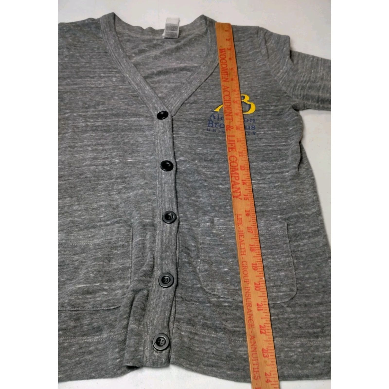 Vintage VINTAGE College House Cardigan Shirt Women M Gray Jersey Knit Academia Alderson Broaddus University Slim College School 90s Mens Womens? Size M / US 6-8 / IT 42-44 - 5 Thumbnail