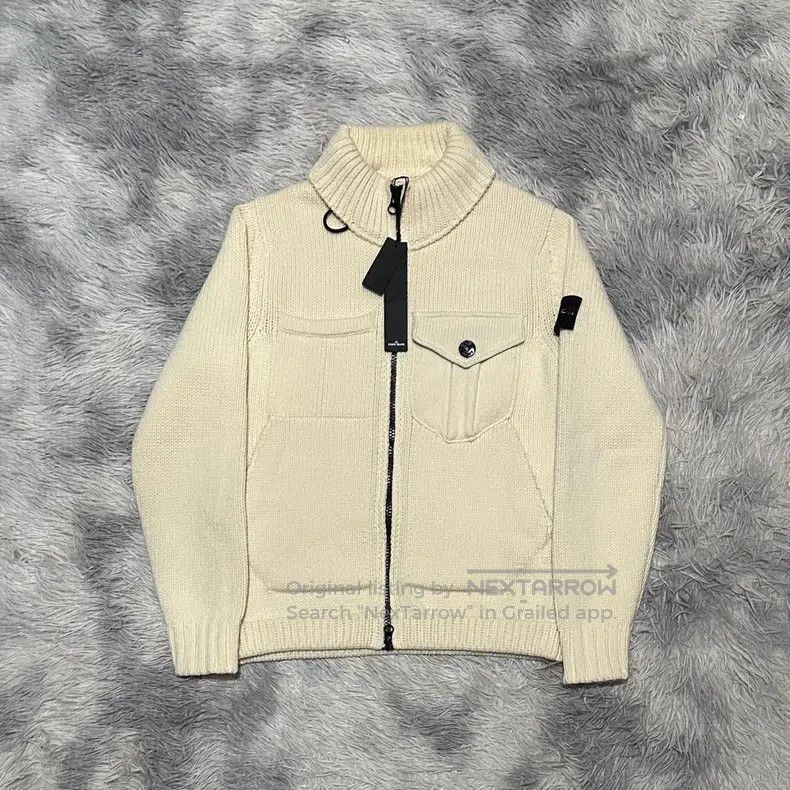 Other Stone Island Heavy Wool Knit Jacket Beige Color Size M Size US M / EU 48-50 / 2 - 1 Thumbnail