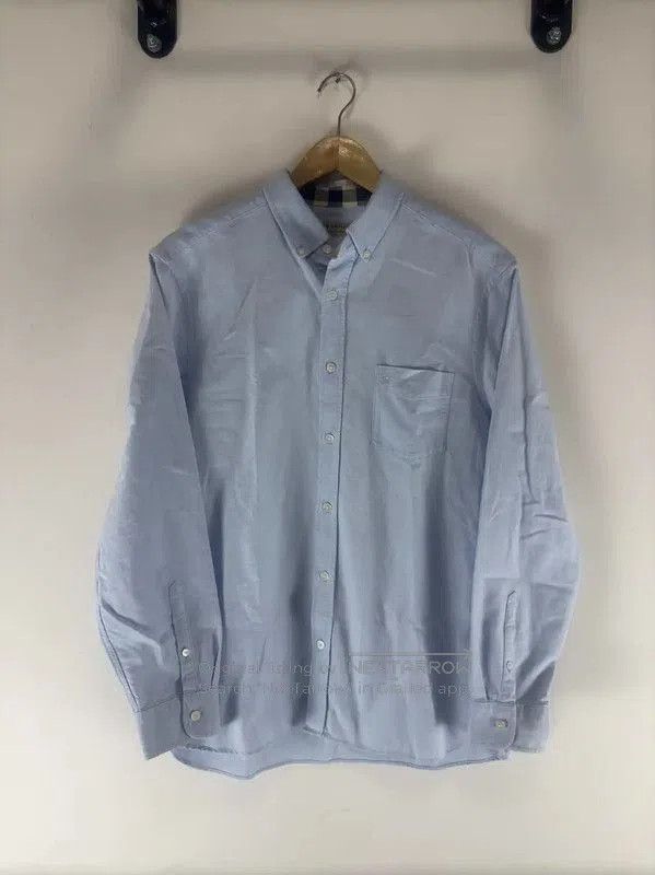 Burberry Burberry Blue Cotton Long Sleeve Shirt. Size L / US 10 / IT 46 - 1 Thumbnail
