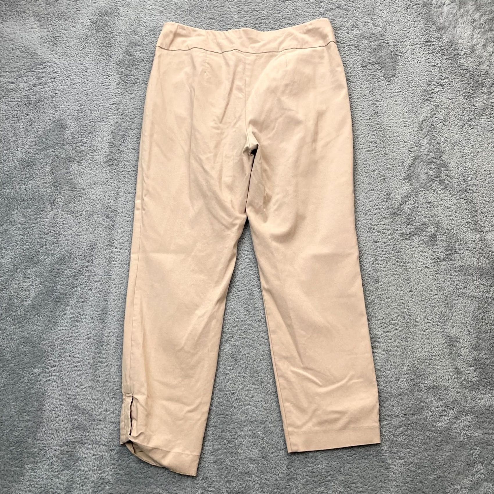 Vintage Chicos Pants Womens Small Beige Cropped Stretch Straight Leg Casual Travel Size 30" / US 8 / IT 44 - 2 Thumbnail