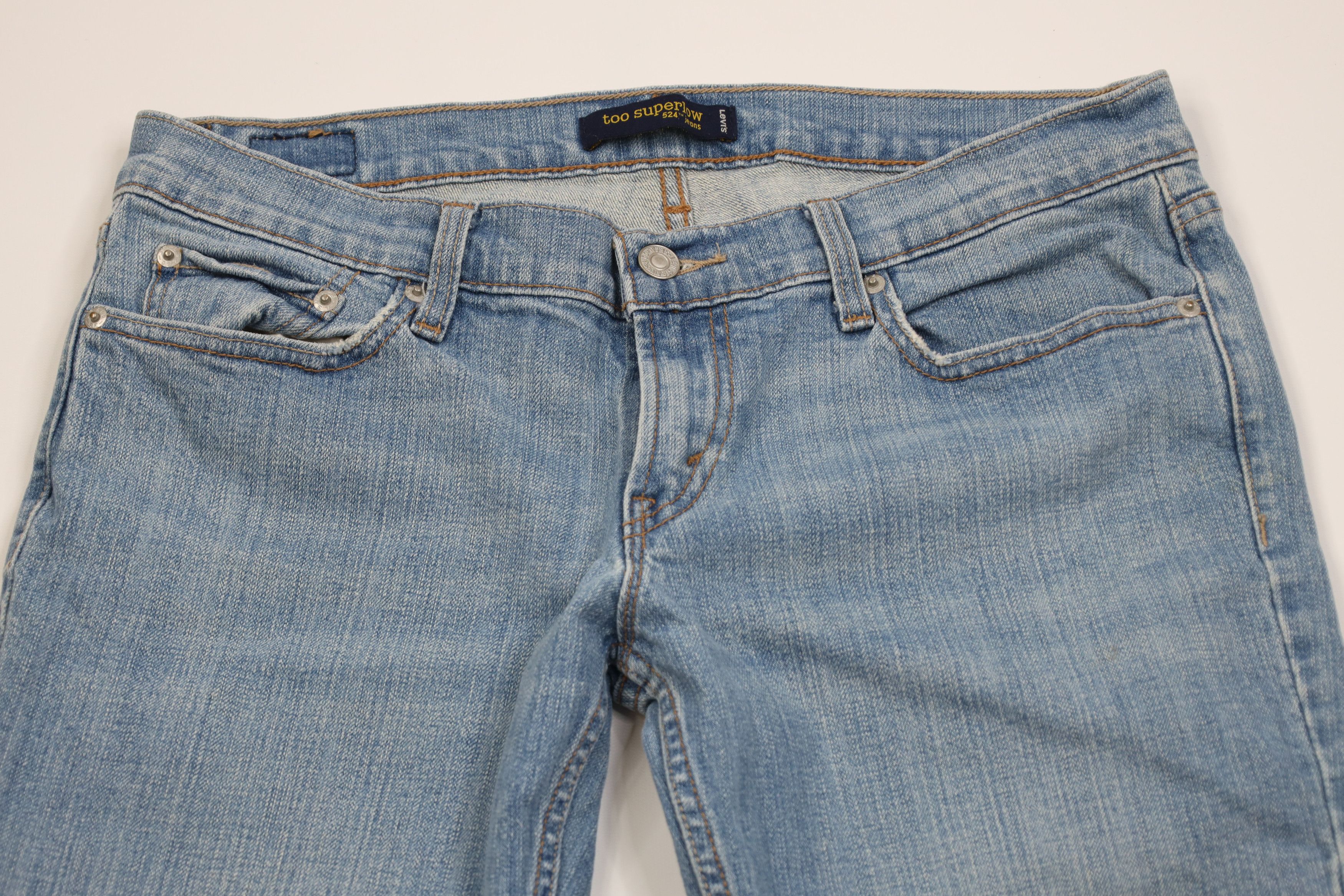 Levi's Vintage Y2K Levis 524 Superlow Babydoll Flared Denim Jeans Size 32" / US 10 / IT 46 - 2 Thumbnail