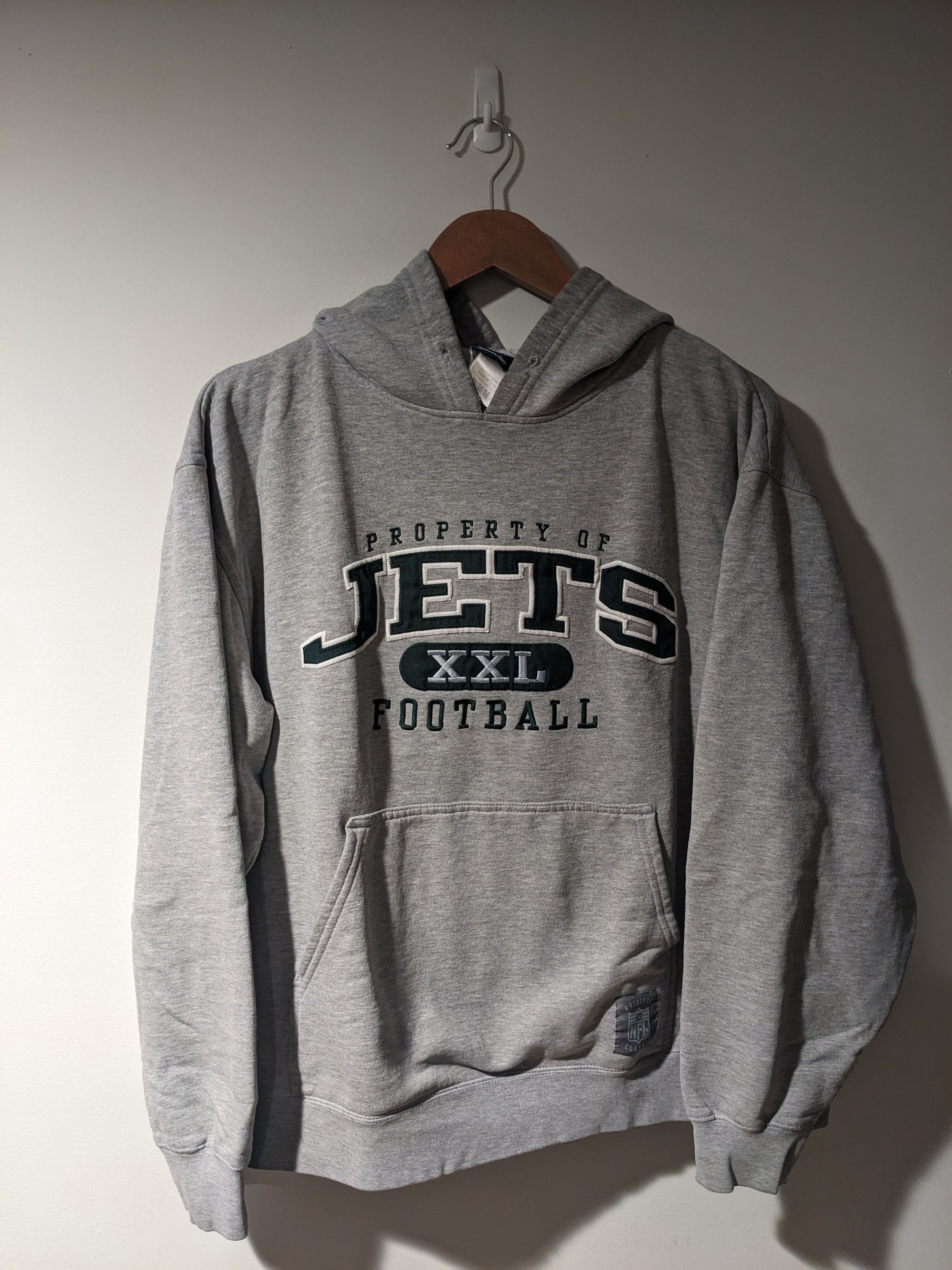 NFL × Vintage Vintage Y2K New York Jets NFL Football Gray Medium Hoodie Size US M / EU 48-50 / 2 - 1 Thumbnail