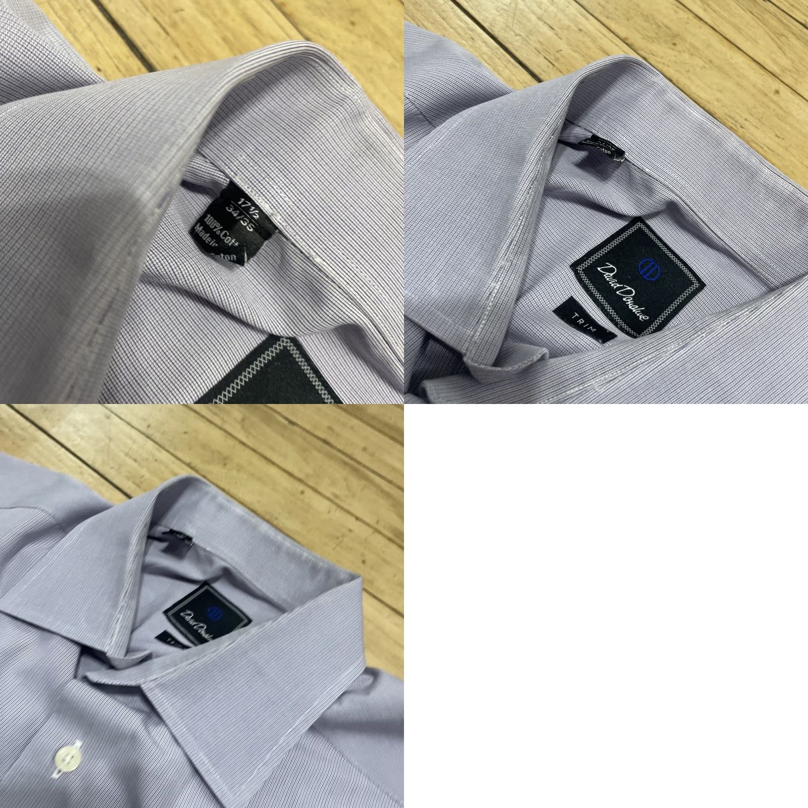 David Donahue David Donahue Shirt Men 17.5 34/35 Purple Mauve Lilac Cotton Long Sleeve Gingham Slim Dress Shirt Mens Size US XXL / EU 58 / 5 - 11 Thumbnail