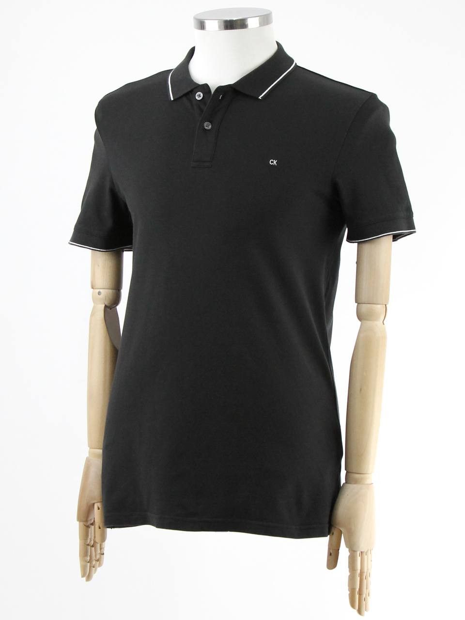 Calvin Klein CALVIN KLEIN JEANS Black Slim Polo Shirt with Logo Size US M / EU 48-50 / 2 - 2 Thumbnail