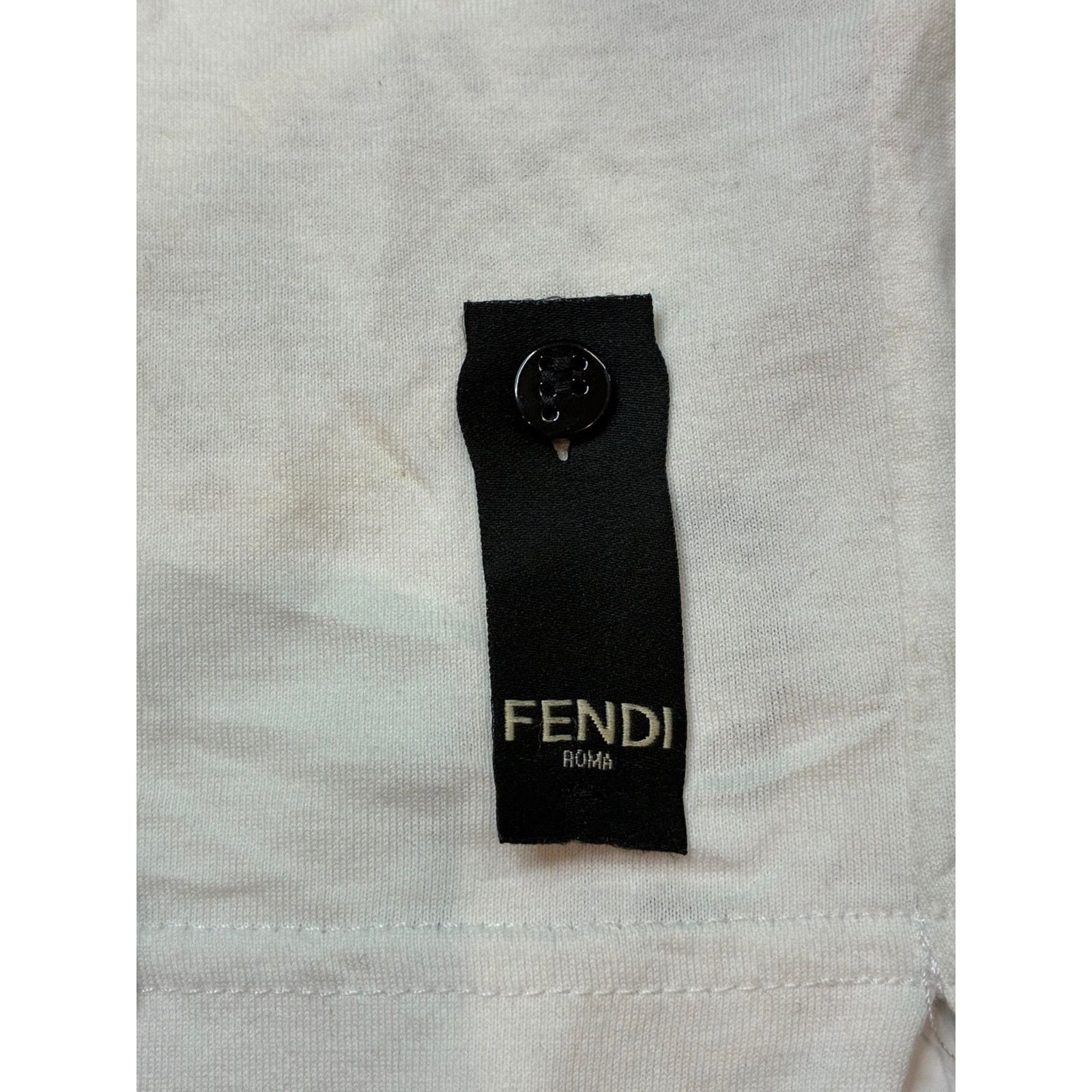 Fendi Fendi Eye Moster White Yellow Tee Size US M / EU 48-50 / 2 - 2 Thumbnail