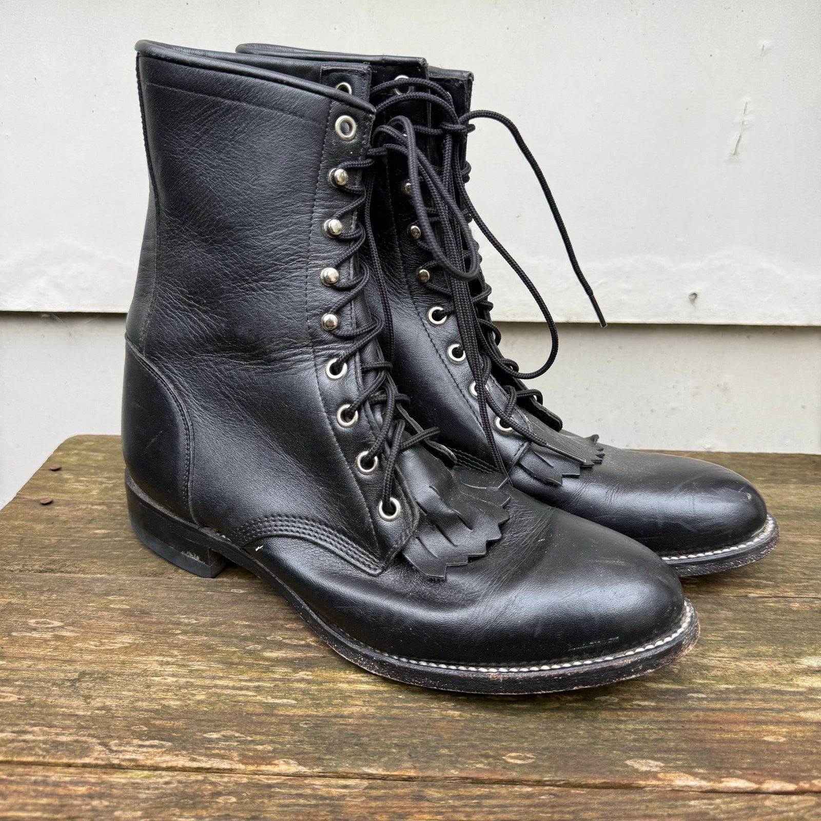 Justin Boots Justin Boots Lizard Skin Black Leather 11 1/2 B 