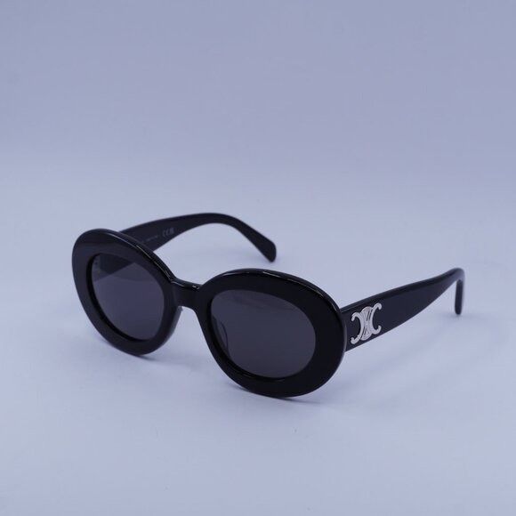 Celine Celine CL40312U TRIOMPHE 01A Sunglasses Shiny Black Oval Size ONE SIZE - 5 Thumbnail