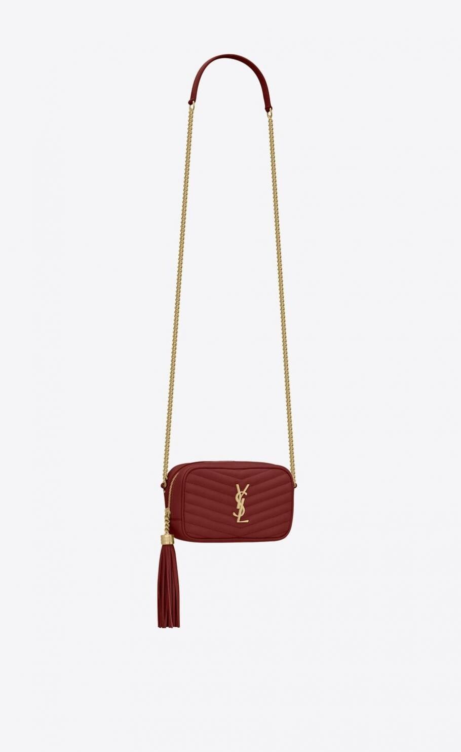 Saint Laurent Paris o1s1wg111024 Size: OS / Lou Mini Leather Bag in Red Size ONE SIZE - 4 Thumbnail
