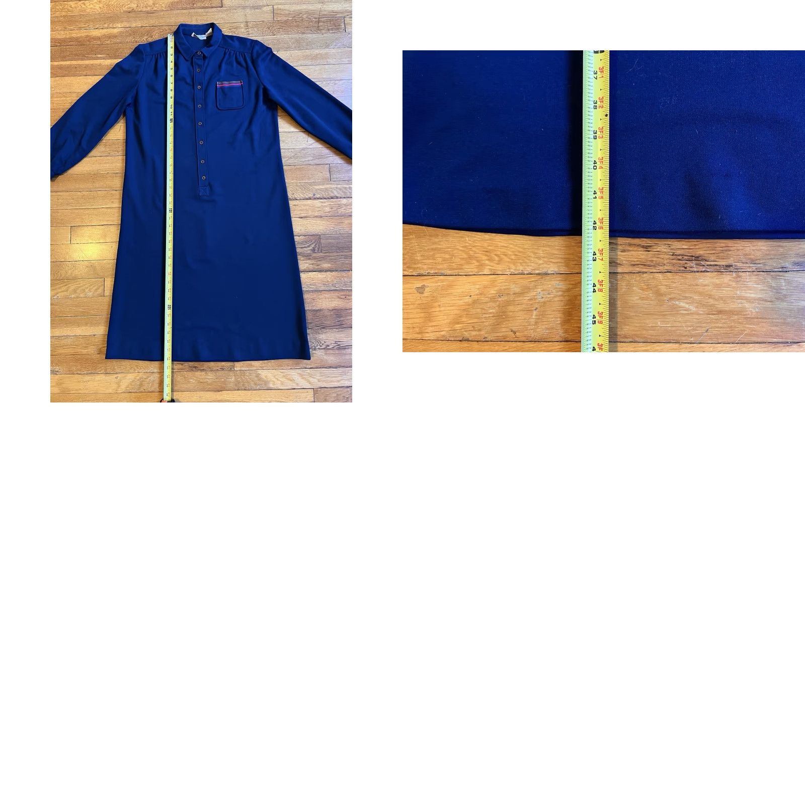 Vintage VINTAGE Schrader Sport New York Shirt Dress Women’s 14 Blue 70s Bohemian Retro Classic Knit Size XL / US 12-14 / IT 48-50 - 8 Thumbnail