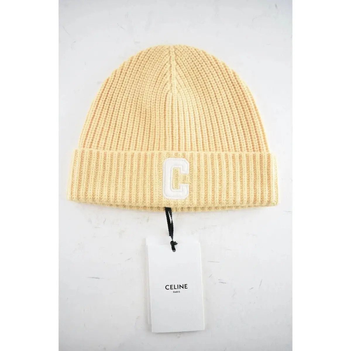 Celine o1w1db10525 Size :OS / 2A14V4 Cashmere/Wool Beanie in Yellow Size ONE SIZE - 1 Thumbnail