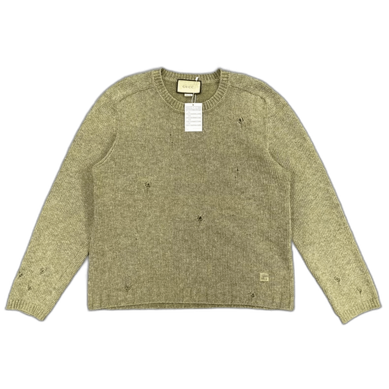 Gucci GUCCI Green Distressed Sweater Size XL Size US XL / EU 56 / 4 - 1 Thumbnail