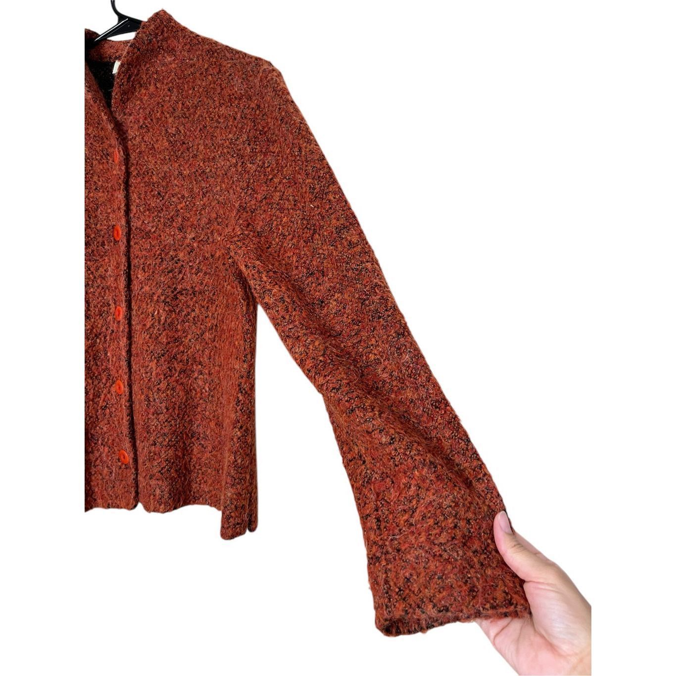 Other Kathleen Sommers Mohair Wool Blend Spice Orange Cardigan Swe Size S / US 4 / IT 40 - 4 Thumbnail