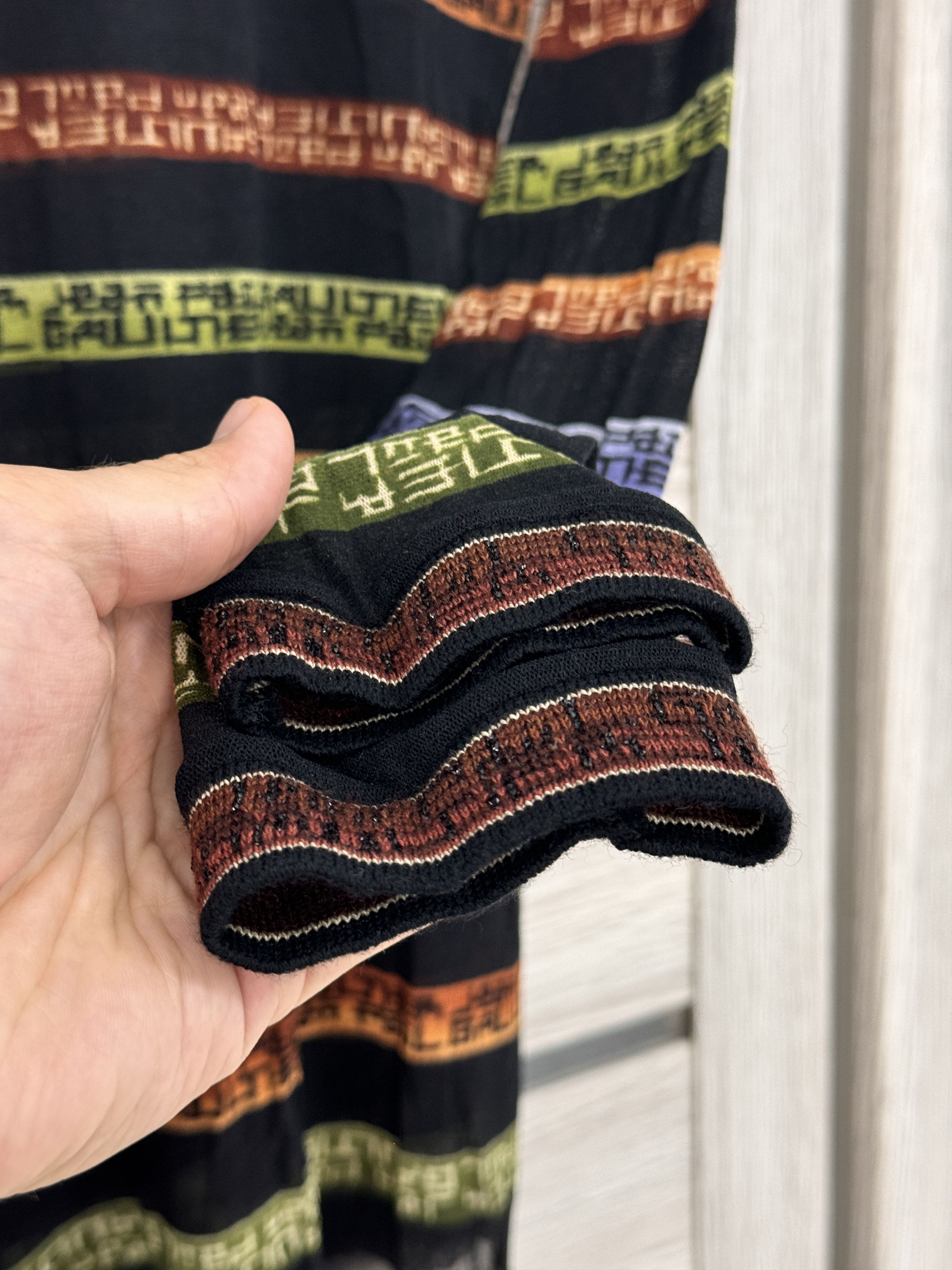 Jean Paul Gaultier × Vintage Vintage Jean Paul Gaultier Mesh Top LS Stripe Logo Print Size M / US 6-8 / IT 42-44 - 14 Thumbnail