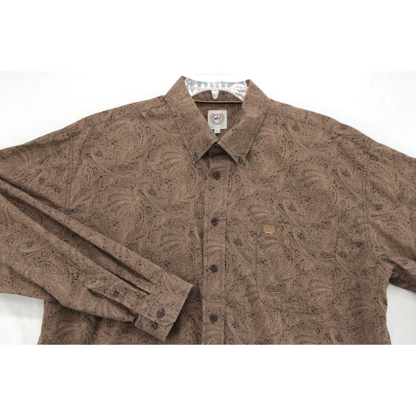 Vintage Cinch Shirt Mens XL Long Sleeve Button-Down Brown Paisley Print Western EUC Size US XL / EU 56 / 4 - 2 Thumbnail