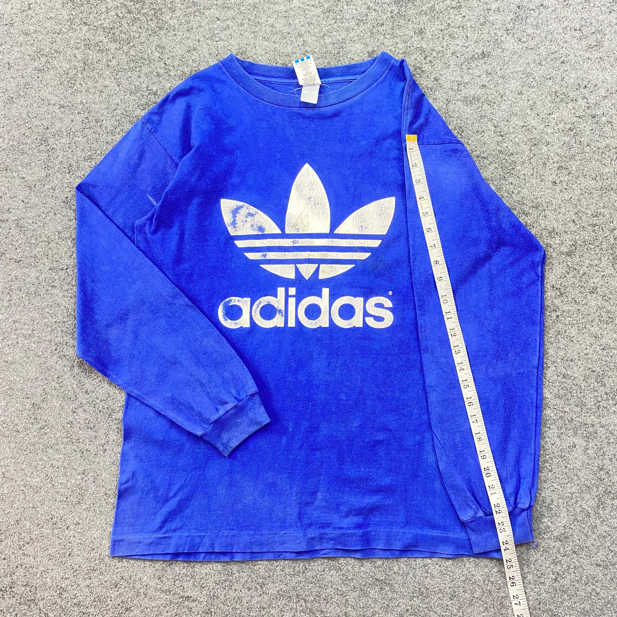 Adidas Vintage 90s Adidas Big Logo Long Sleeve Shirt Size US L / EU 52-54 / 3 - 4 Thumbnail