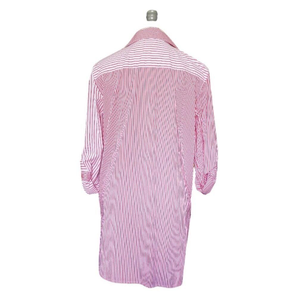 Calvin Klein CT743 Calvin Klein Men's Red & White Slim Fit Shirt 16.5 Size 38R - 4 Thumbnail