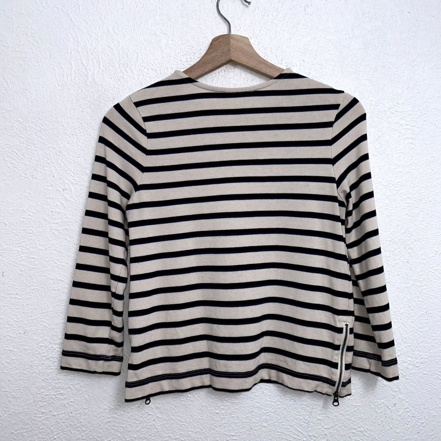 Marine Layer Marine Layer Polly Cropped Tunic Shirt Top Stripe Cream Navy Women’s Small Size S / US 4 / IT 40 - 2 Thumbnail