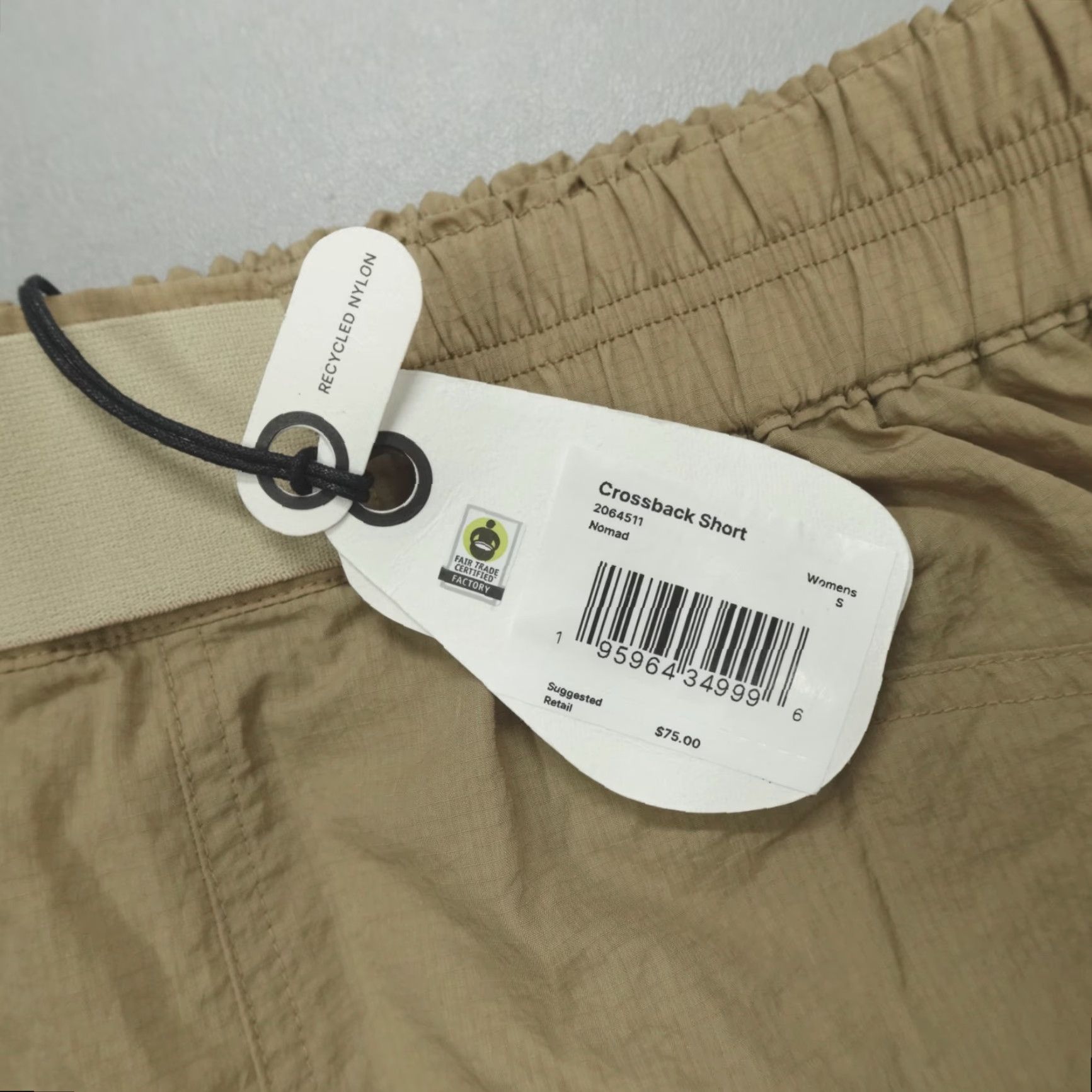 Prana prAna Crossback Shorts Nomad Tan Women's Size S Nylon Hiking Elastic Waist Regular Activewear Summer 3 in Inseam Womens X Nylon? Size 28" / US 6 / IT 42 - 2 Thumbnail