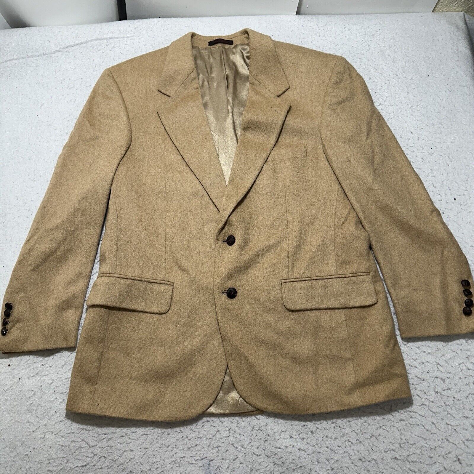 Other Christopher Hayes 42S 100% Camelhair Suit Jacket Beige Coat Size 42S - 1 Thumbnail