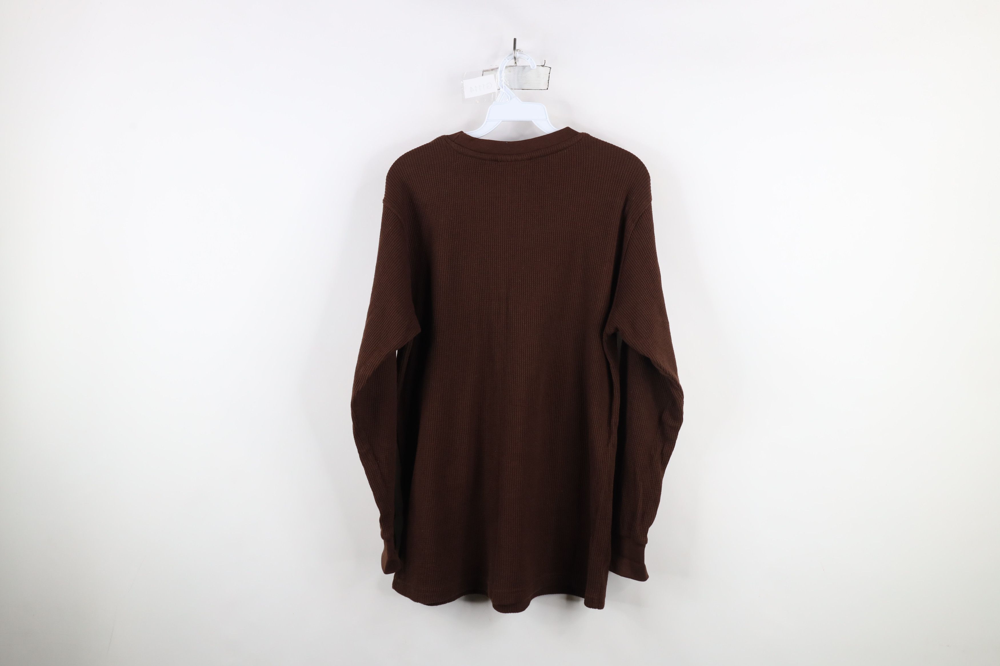 Vintage Vintage 90s Y2K Streetwear Knit Long Sleeve T-Shirt Brown Size US M / EU 48-50 / 2 - 8 Thumbnail