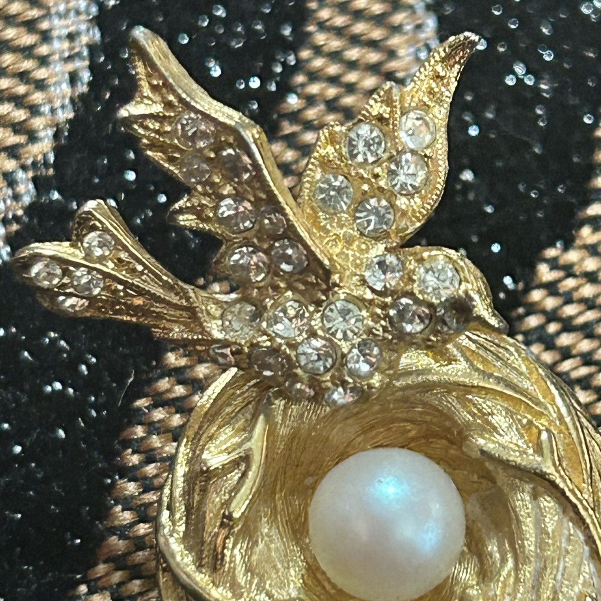 Vintage Alice Caviness bird in nest brooch Size ONE SIZE - 2 Thumbnail