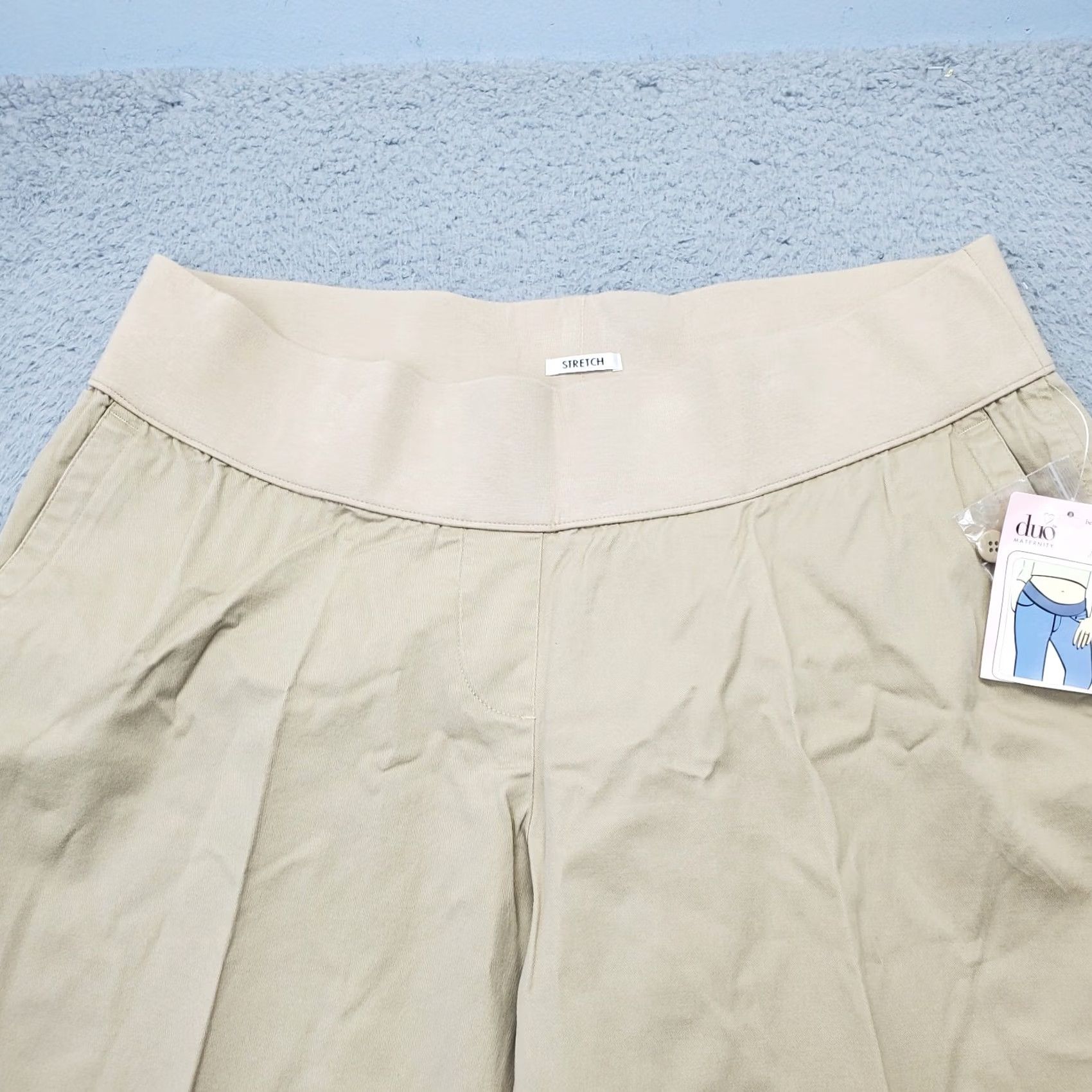 Bell Duo Maternity Pants Women XL Tan Belly Fit Elastic Waist Pockets Stretch Casual Shirt? Size 40" / US 18 - 4 Thumbnail