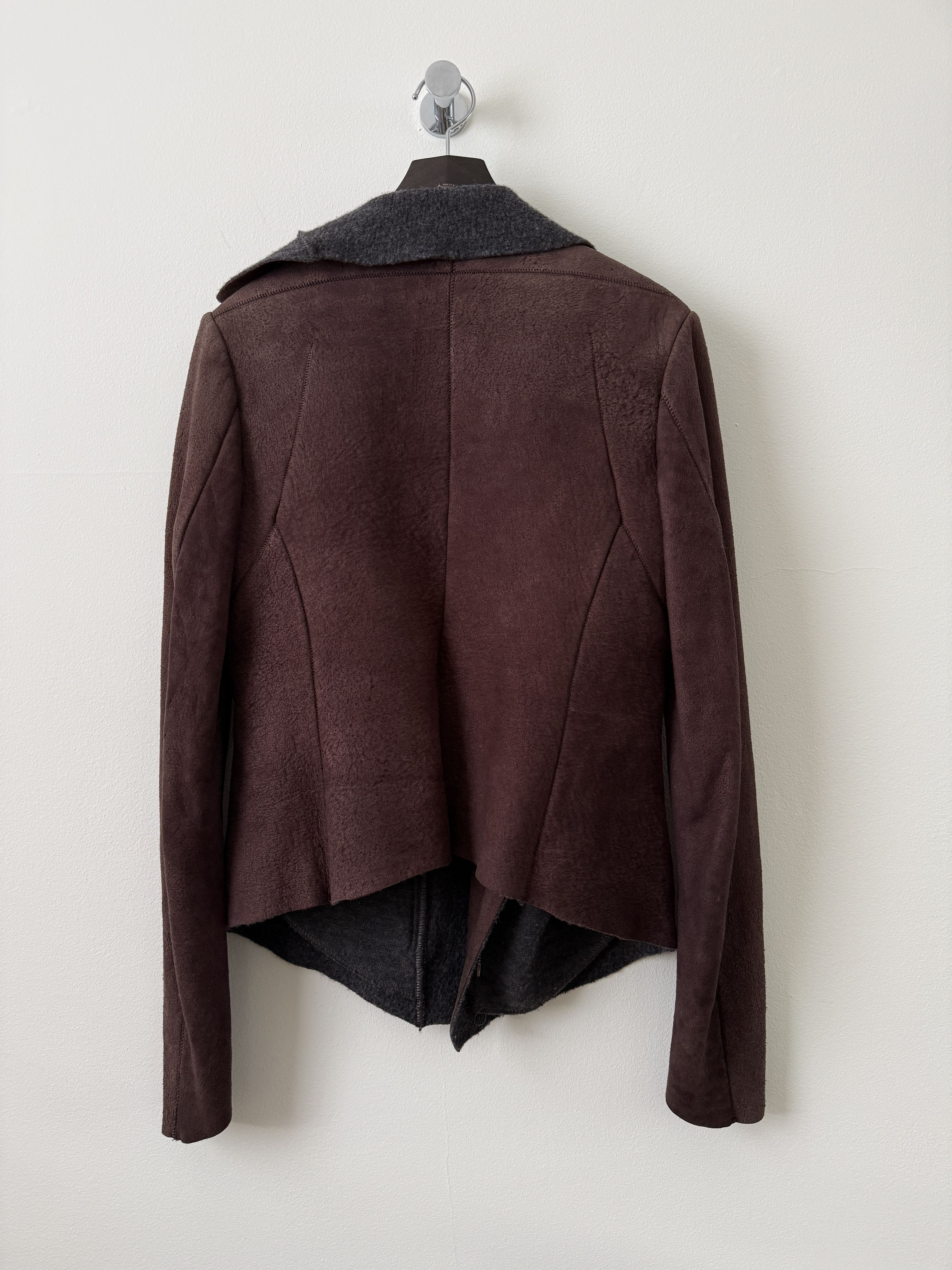 Isaac Sellam Experience Lambskin Leather Asymmetrical Wool Lined Jacket Size M / US 6-8 / IT 42-44 - 19 Thumbnail