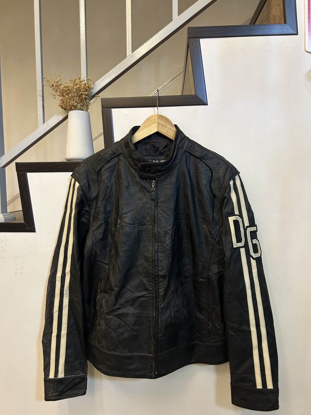 Dolce & Gabbana Archival Dolce & Gabbana Leather Racing Jacket - Itierre Era Size US L / EU 52-54 / 3 - 4 Thumbnail