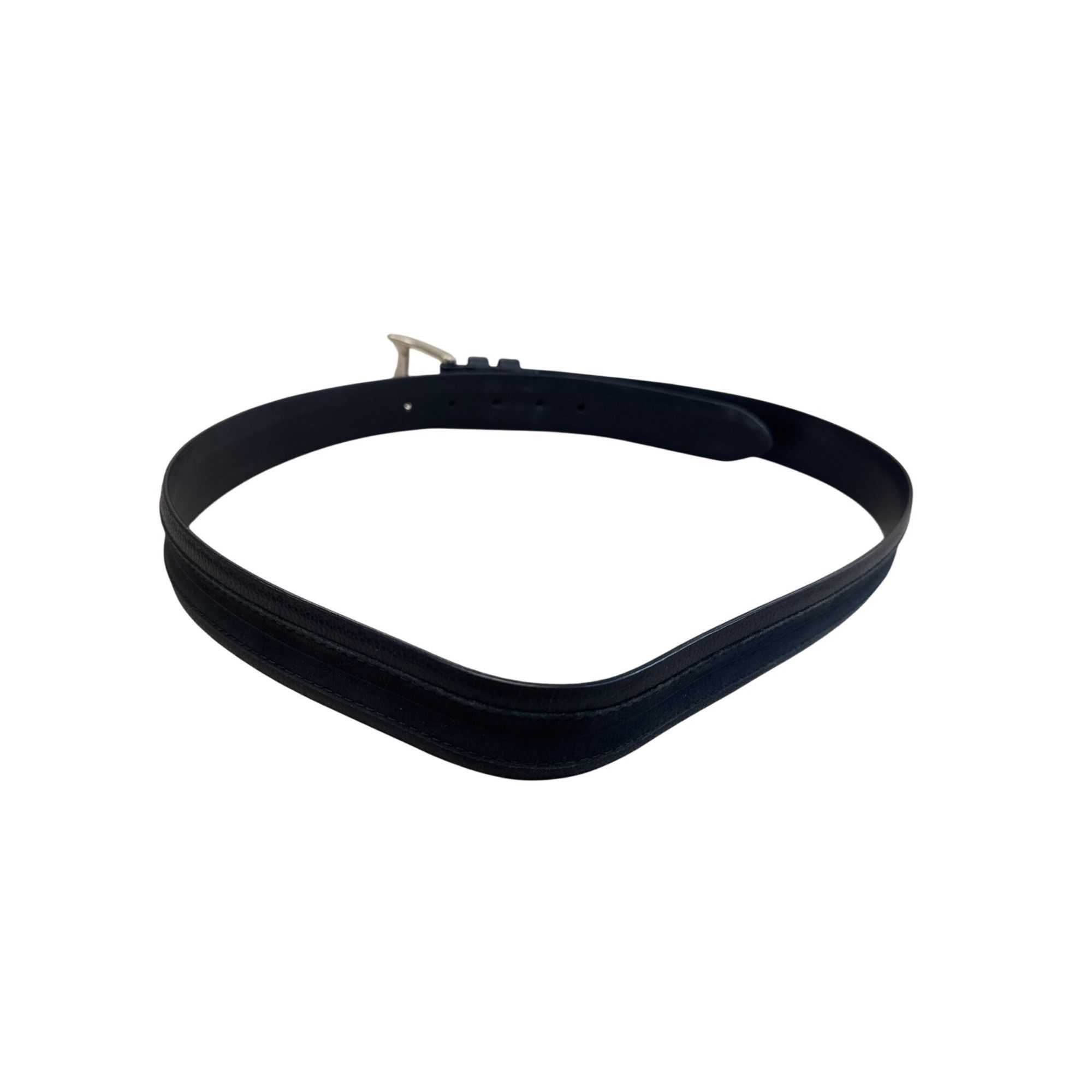 Designer Kolte Italian Made Mens Black Leather Belt W/Solid Brass Buc Size 38 - 3 Thumbnail