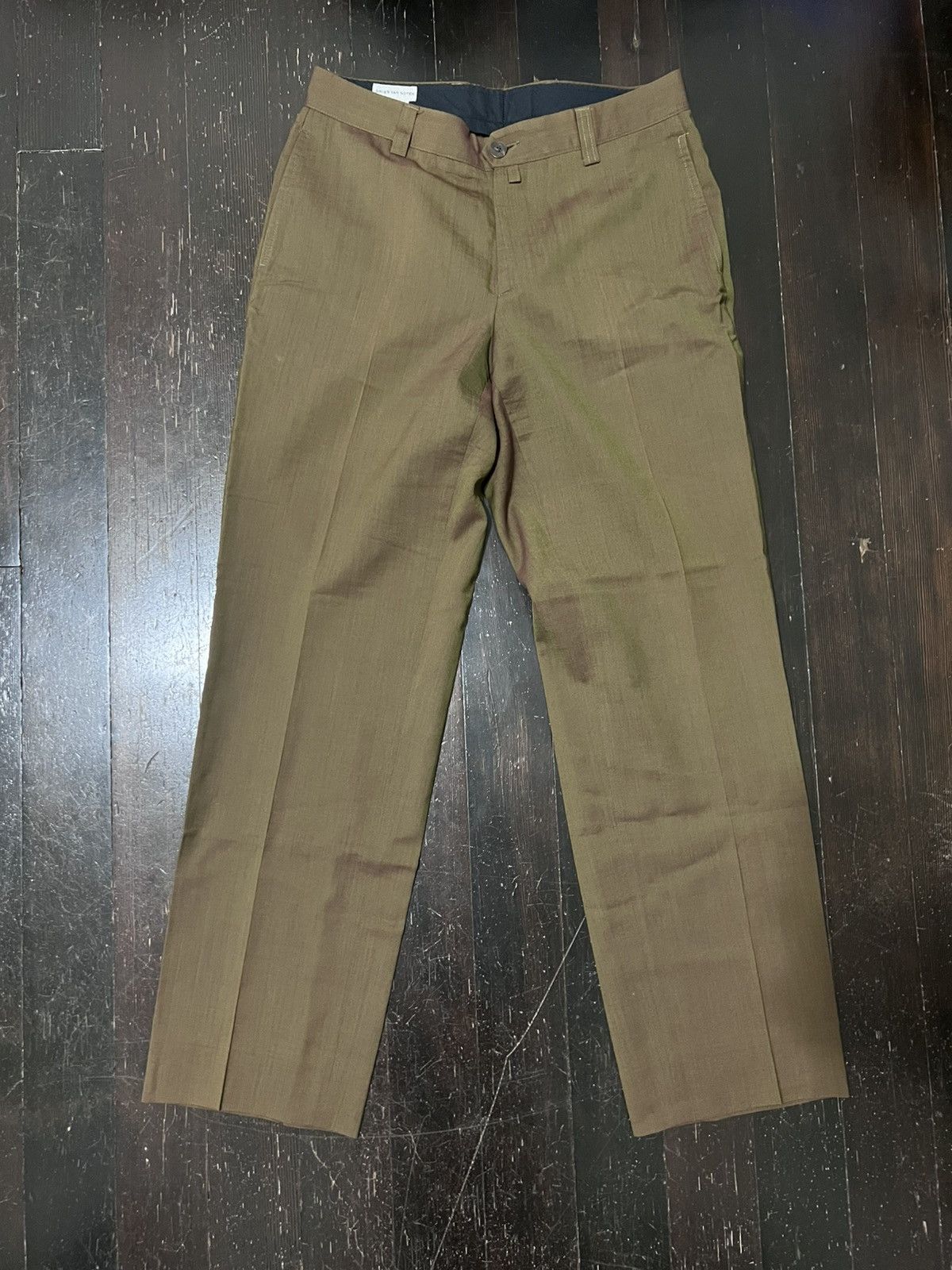 Dries Van Noten Dries Van Noten Olive Wool Trousers Size 48 Size US 30 / EU 46 - 1 Thumbnail