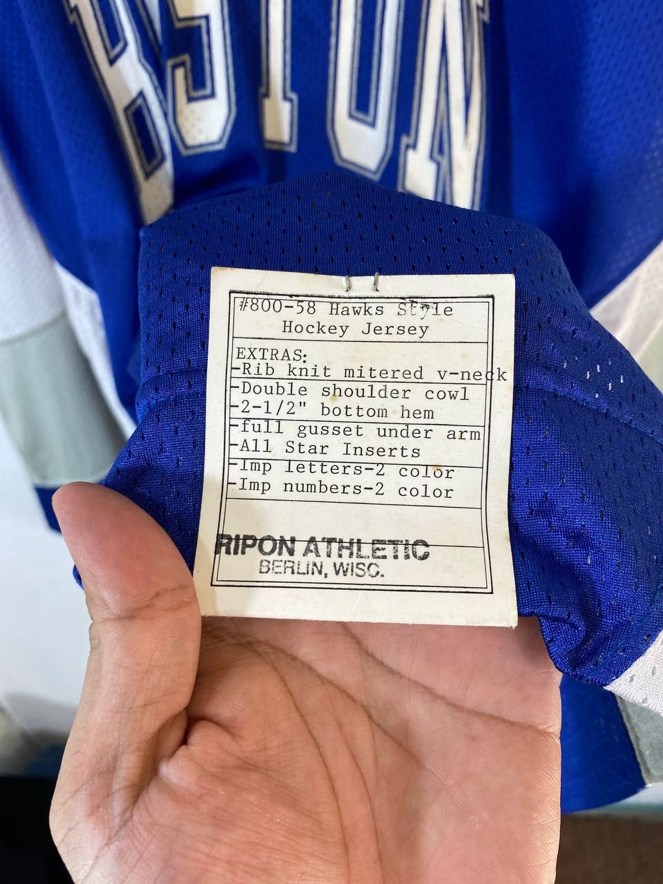 NHL vintage ripon athletic u.mass boston hockey jersey Size US XXL / EU 58 / 5 - 6 Thumbnail