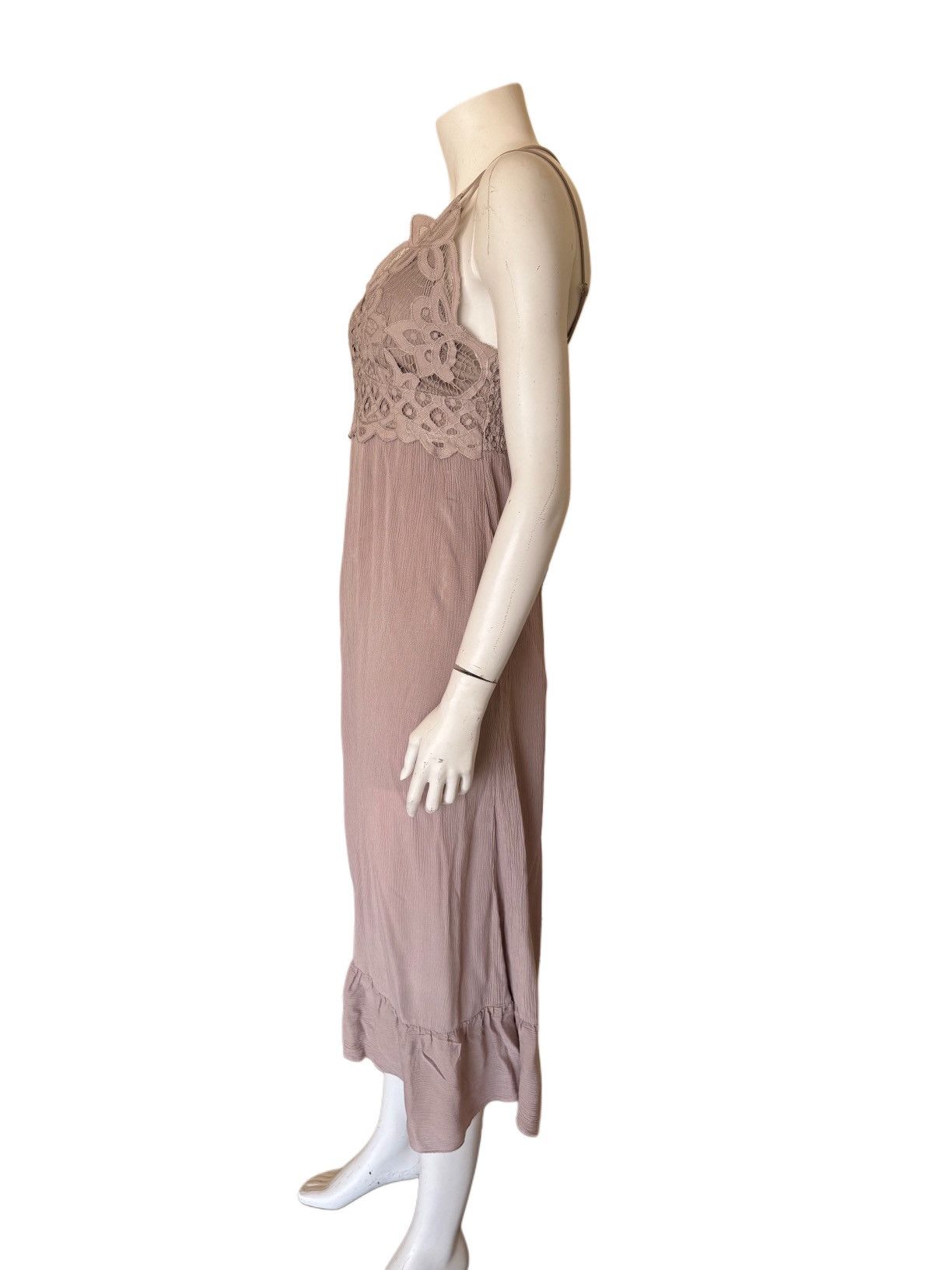 Other Vine & Valley women’s L maxi slip crochet strappy taupe Size L / US 10 / IT 46 - 3 Thumbnail